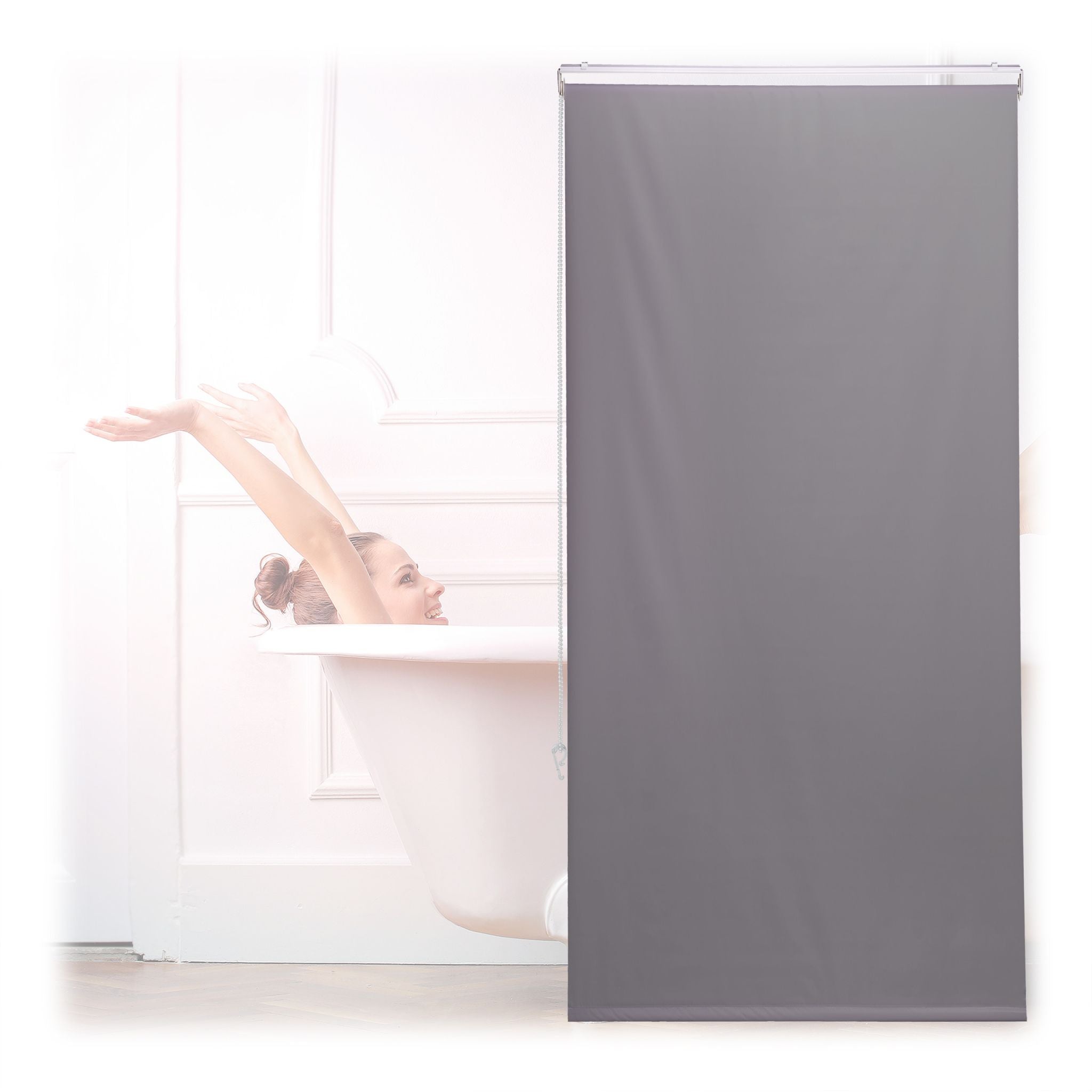 Duschrollo Grau von Relaxdays