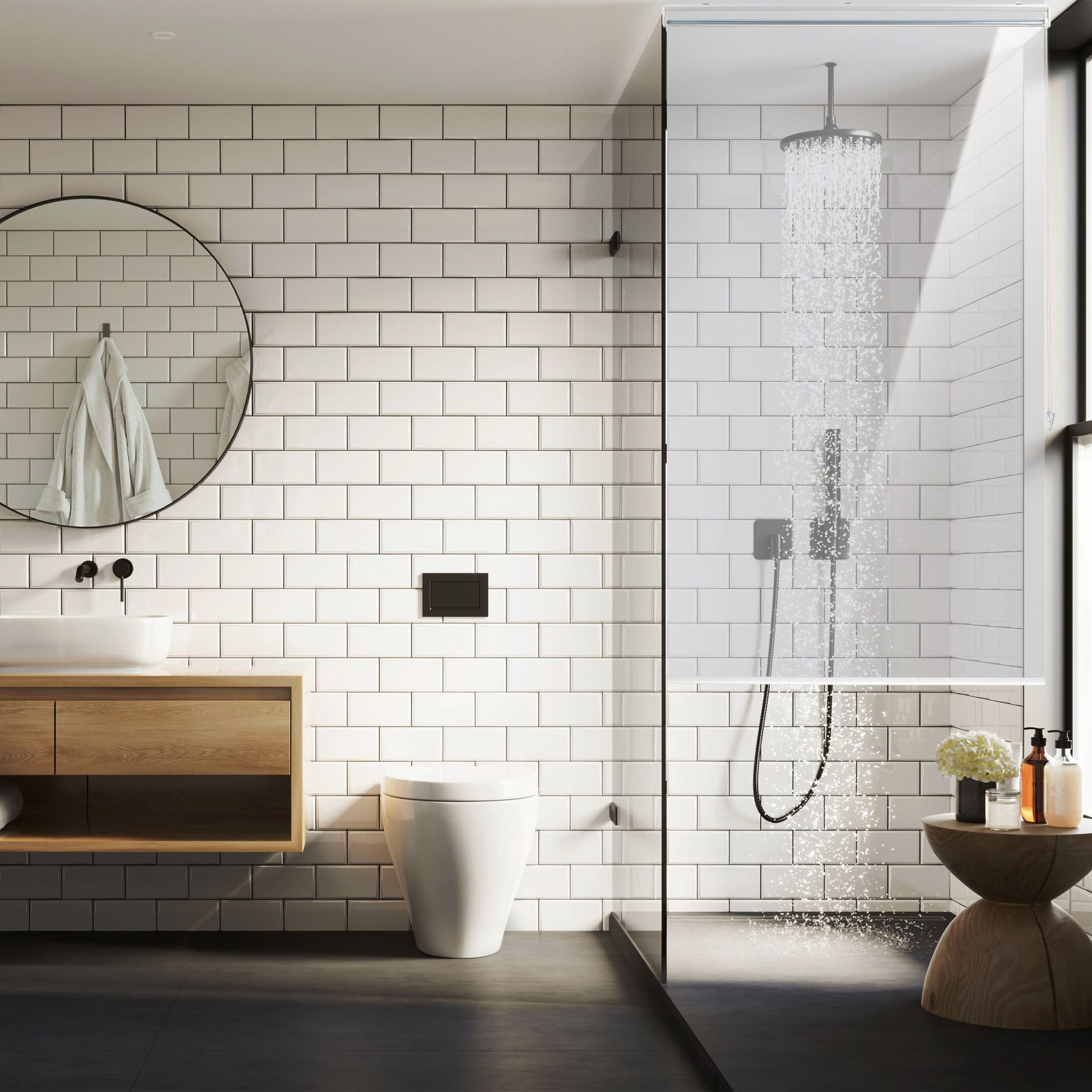 Duschrollo Transparent von Relaxdays