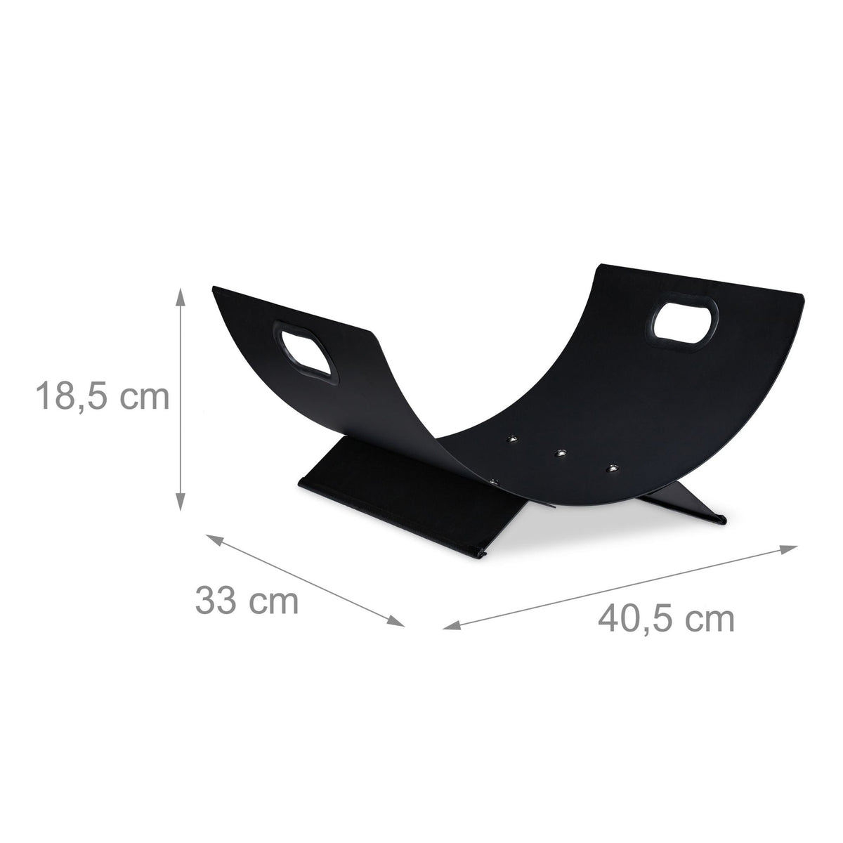 Kaminholzkorb Metall Schwarz von Relaxdays