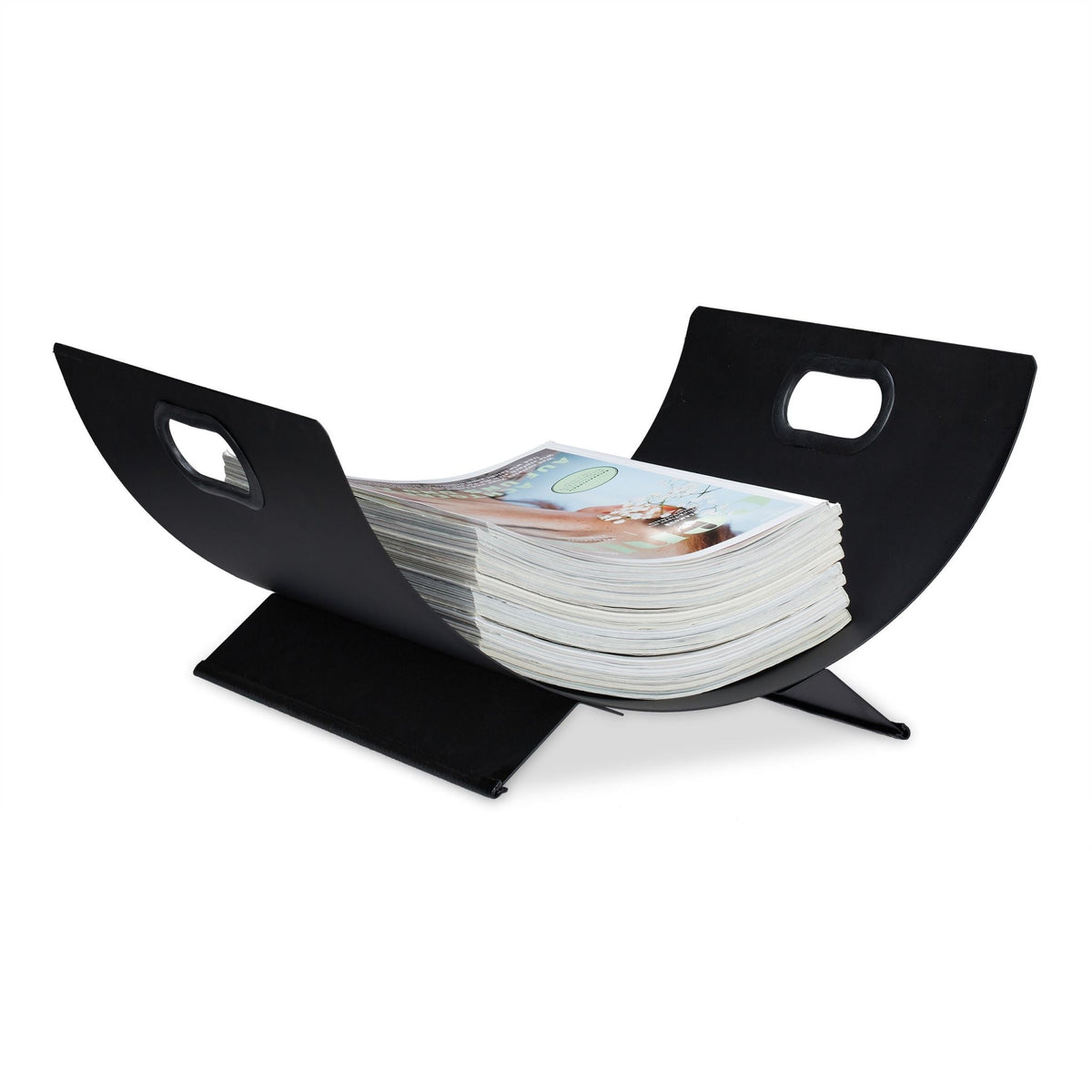 Kaminholzkorb Metall Schwarz von Relaxdays
