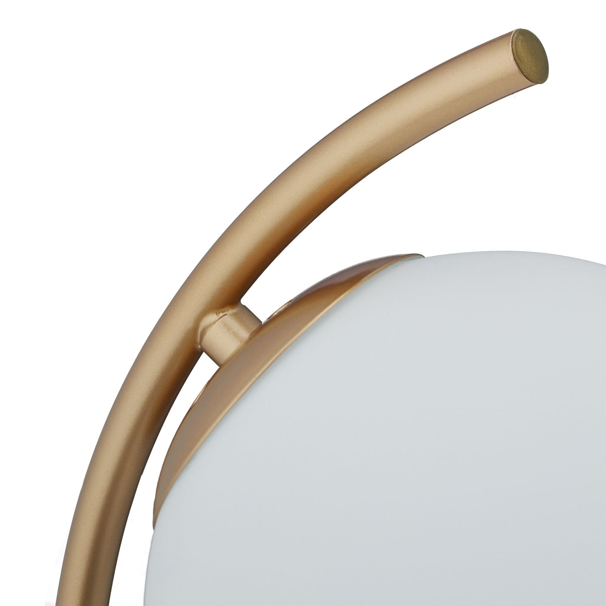 Tischlampe Kugel geschwungen Weiss-Gold von Relaxdays