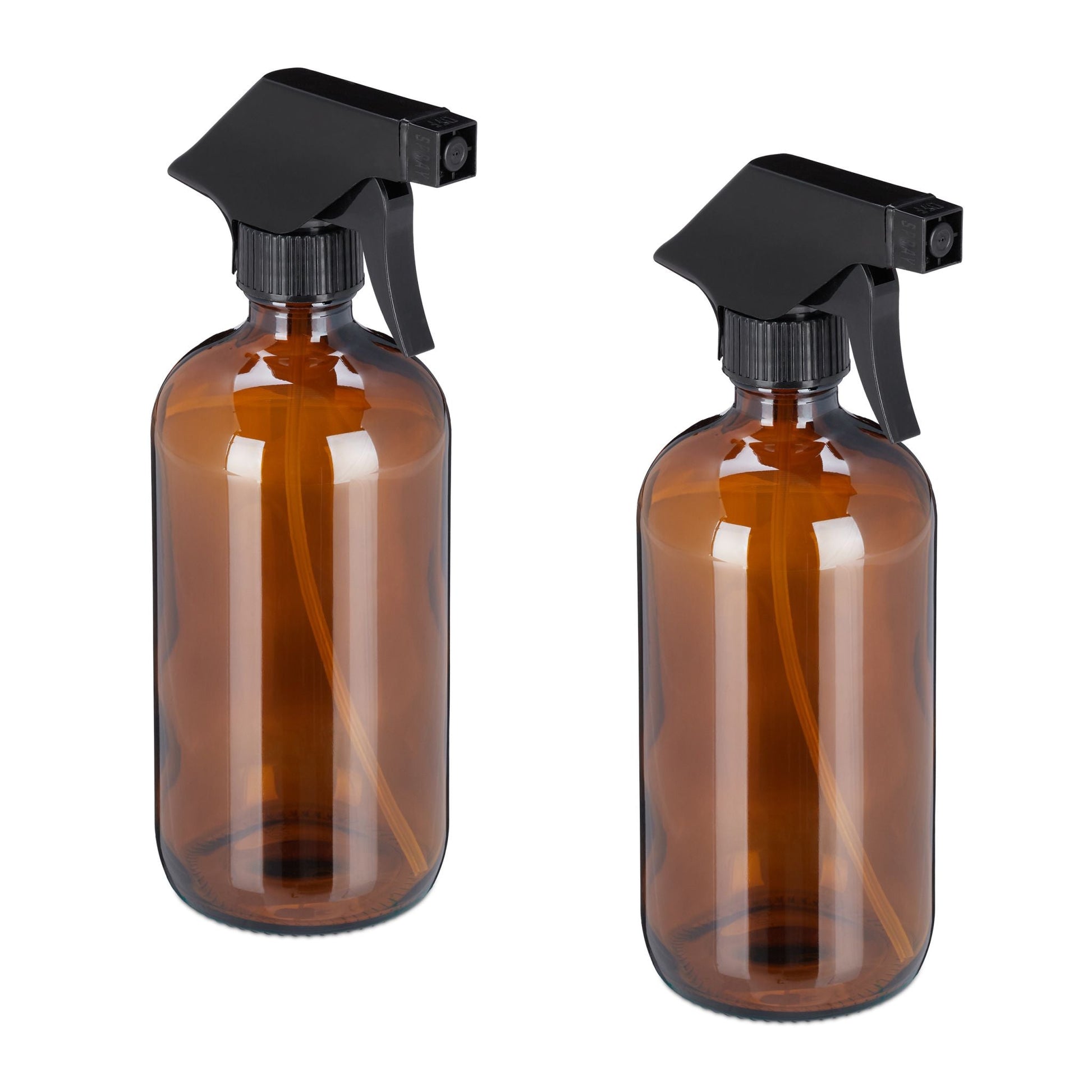 Sprühflasche Glas 2er-Set Braun Braun-Schwarz von Relaxdays