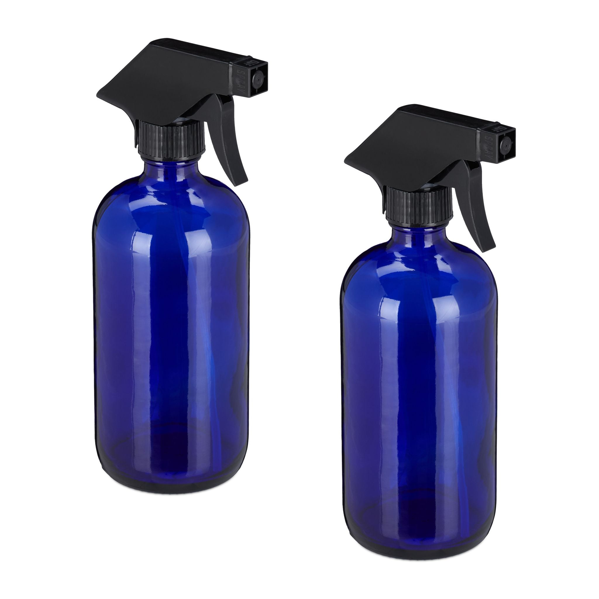 Sprühflasche Glas 2er-Set Blau Dunkelblau-Schwarz