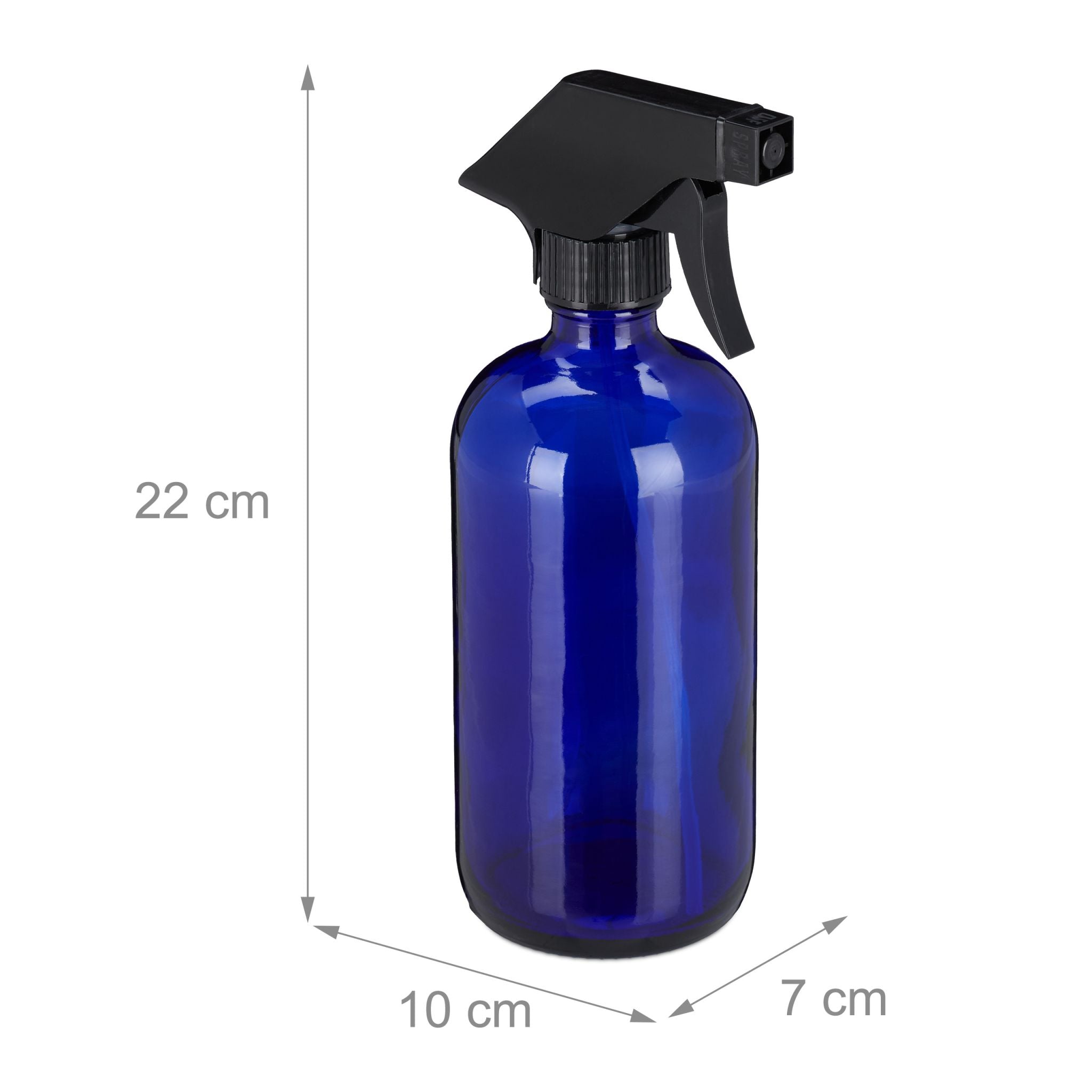 Sprühflasche Glas 2er-Set Blau Dunkelblau-Schwarz
