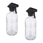 Sprühflasche Glas 2er-Set Schwarz-Transparent von Relaxdays