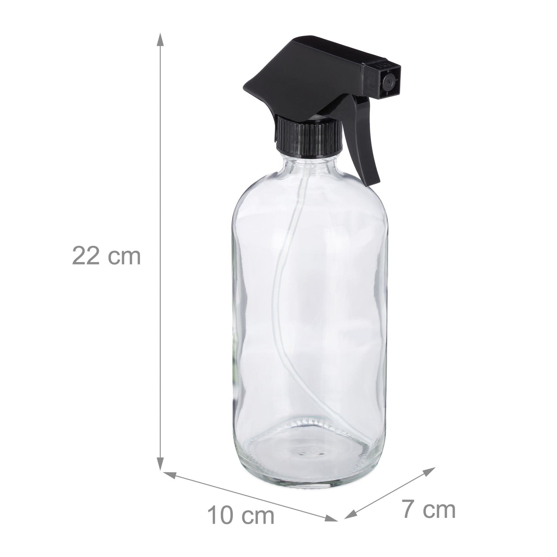 Sprühflasche Glas 2er-Set Schwarz-Transparent von Relaxdays