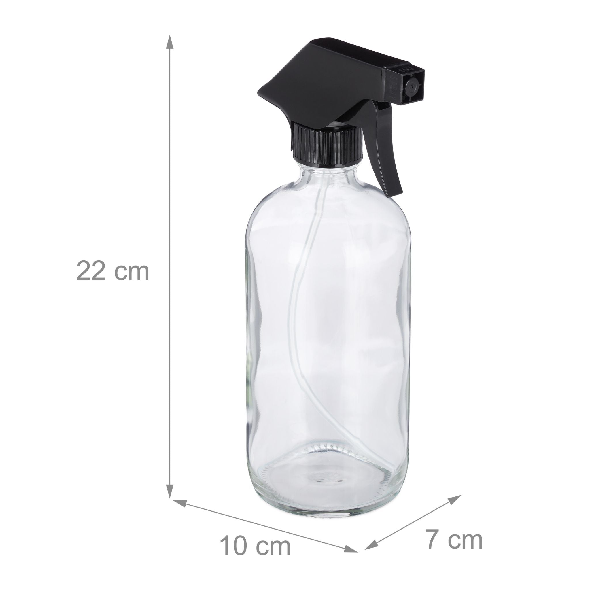 Sprühflasche Glas 2er-Set Schwarz-Transparent von Relaxdays