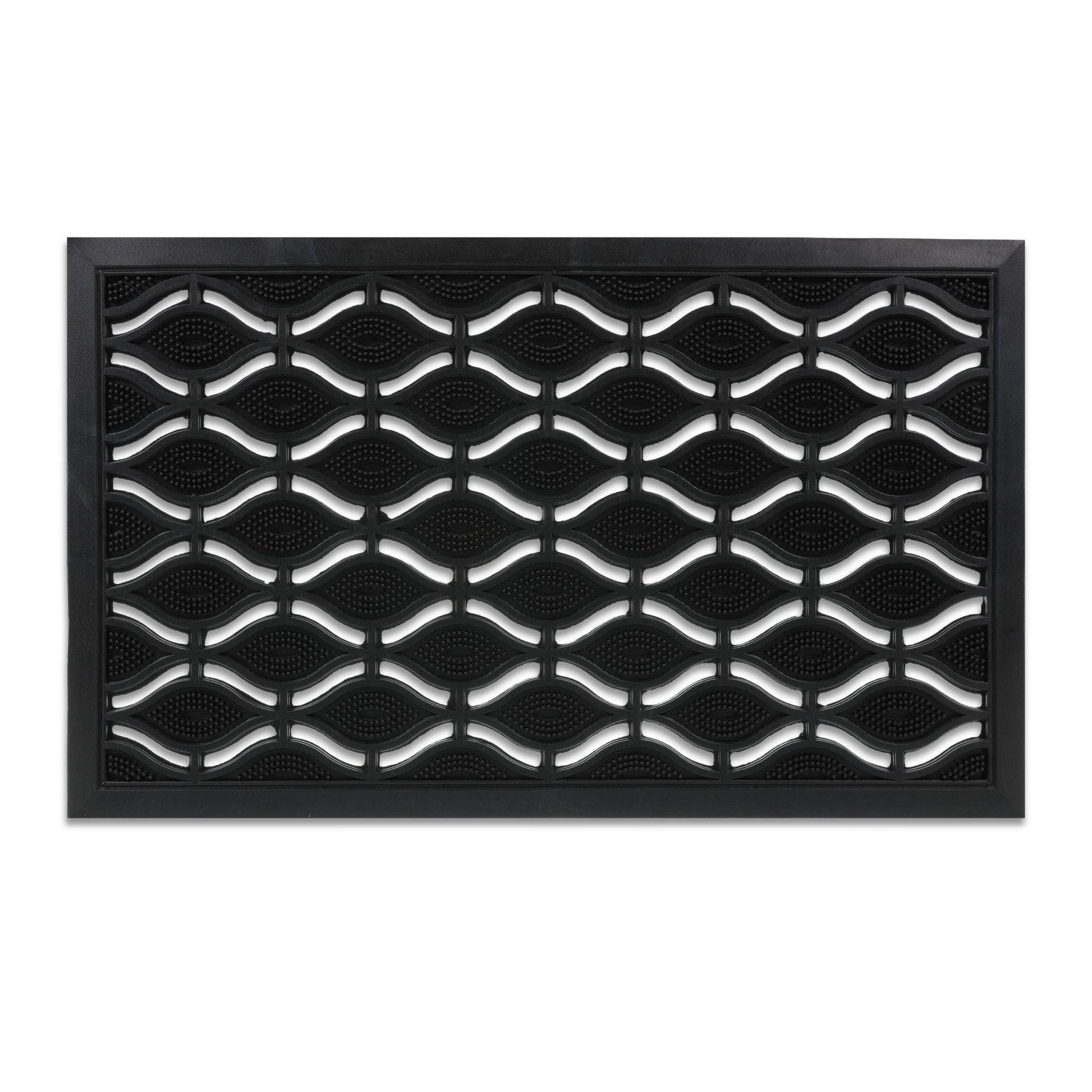 Fussmatte Gummi 45 x 75cm Schwarz von Relaxdays