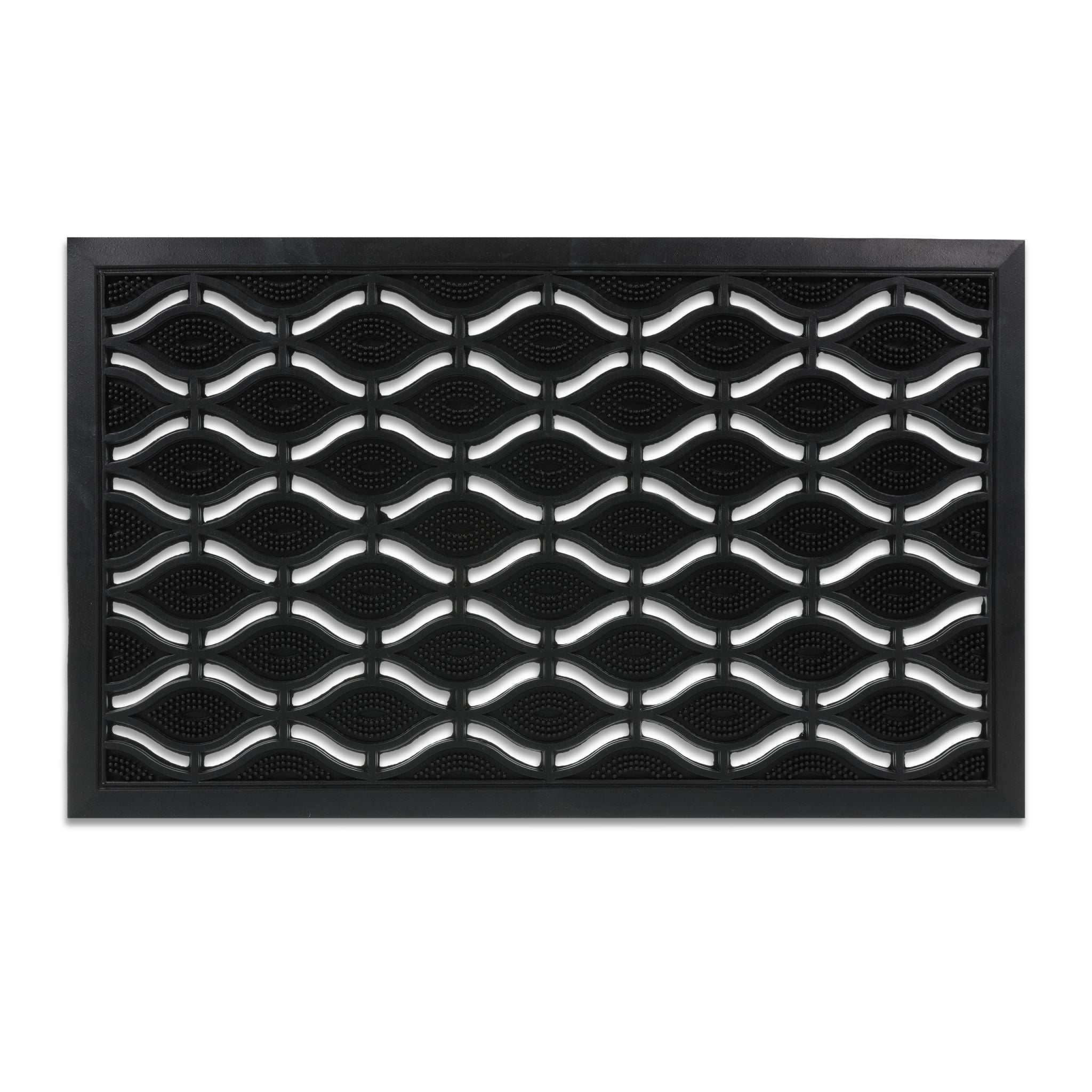 Fussmatte Gummi 45 x 75cm Schwarz von Relaxdays