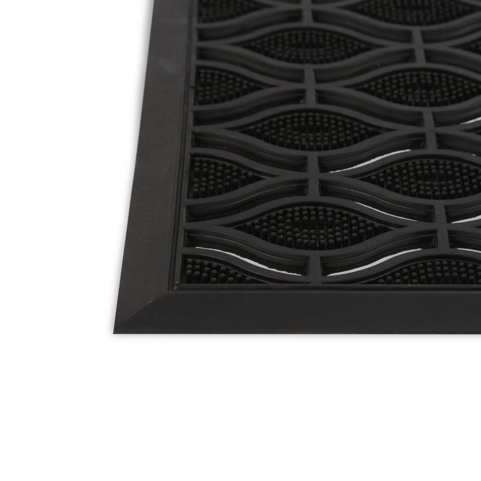 Fussmatte Gummi 45 x 75cm Schwarz von Relaxdays