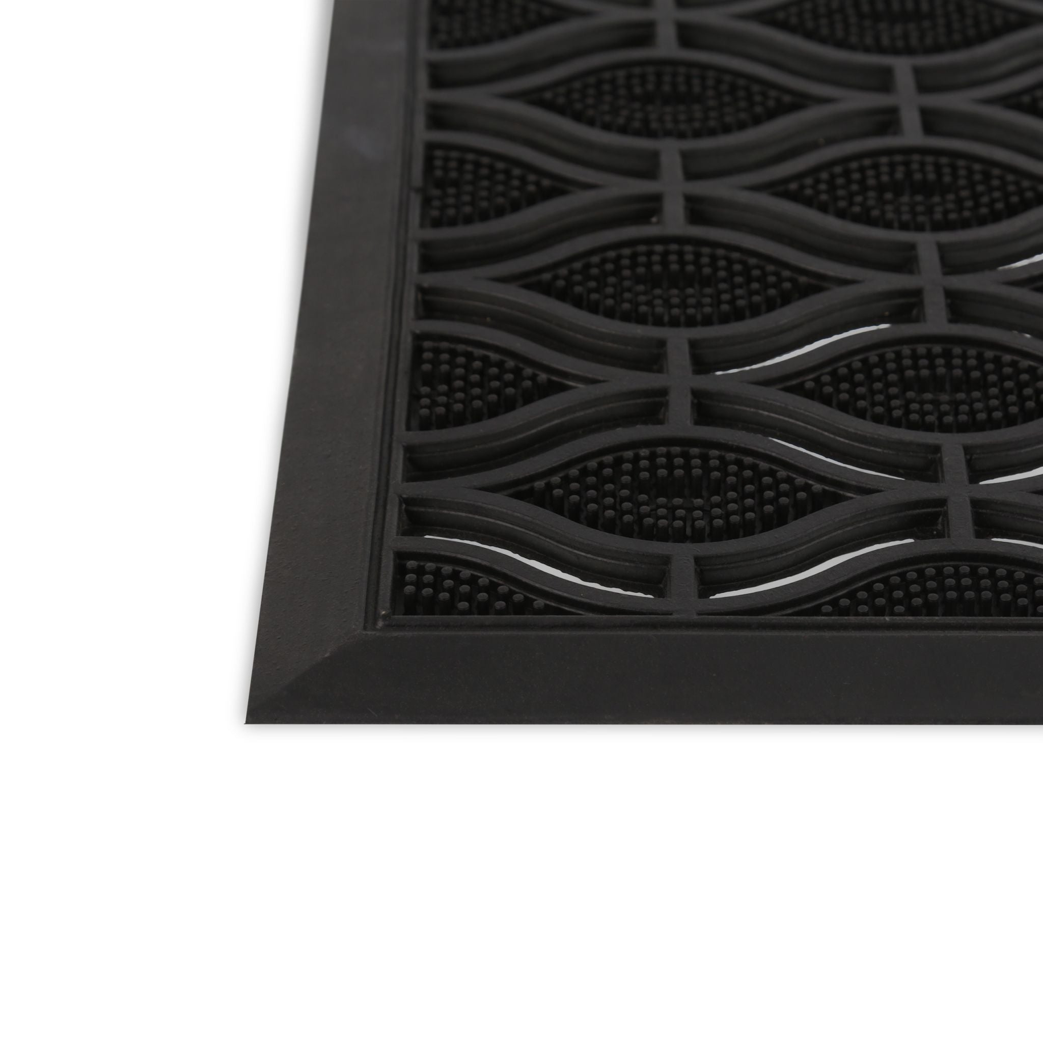 Fussmatte Gummi 45 x 75cm Schwarz von Relaxdays