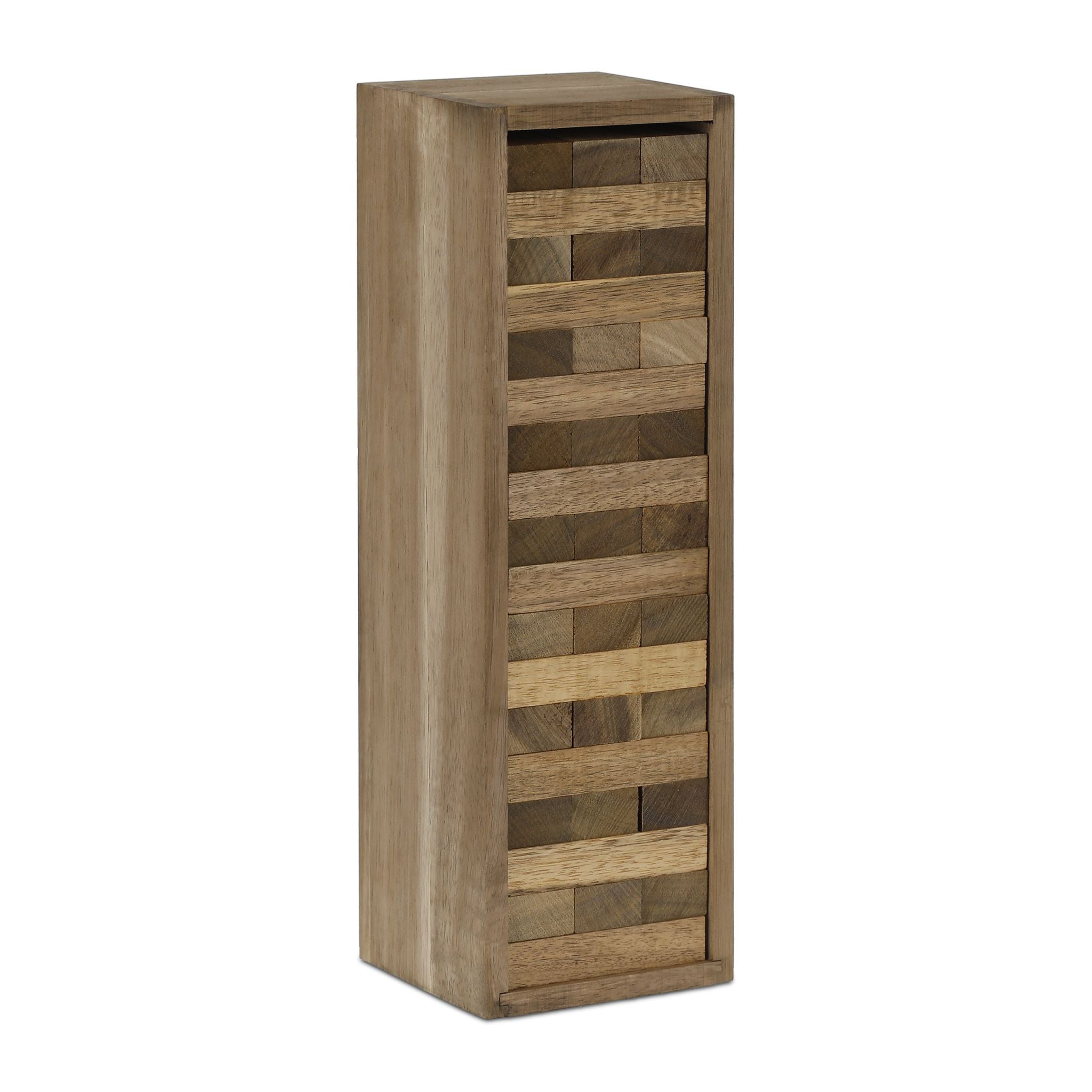 Wackelturm mit Holzkiste Braun von Relaxdays
