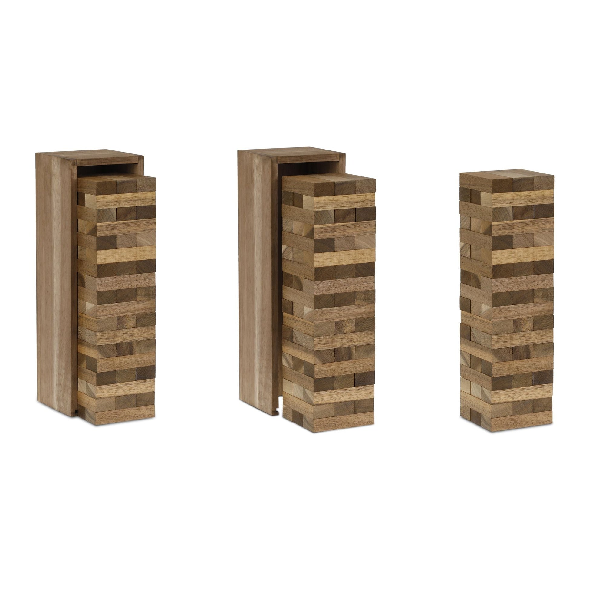 Wackelturm mit Holzkiste Braun von Relaxdays