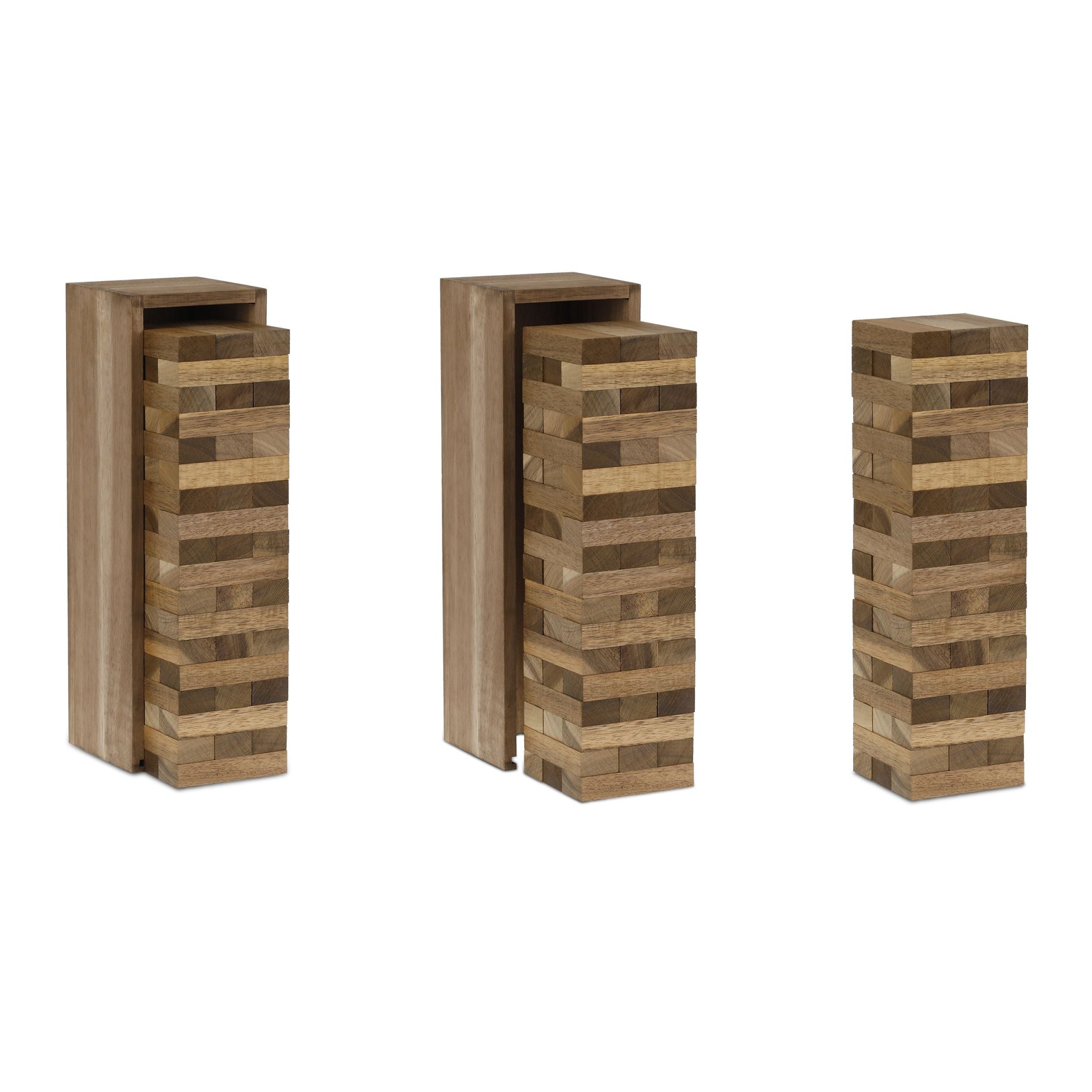 Wackelturm mit Holzkiste Braun von Relaxdays