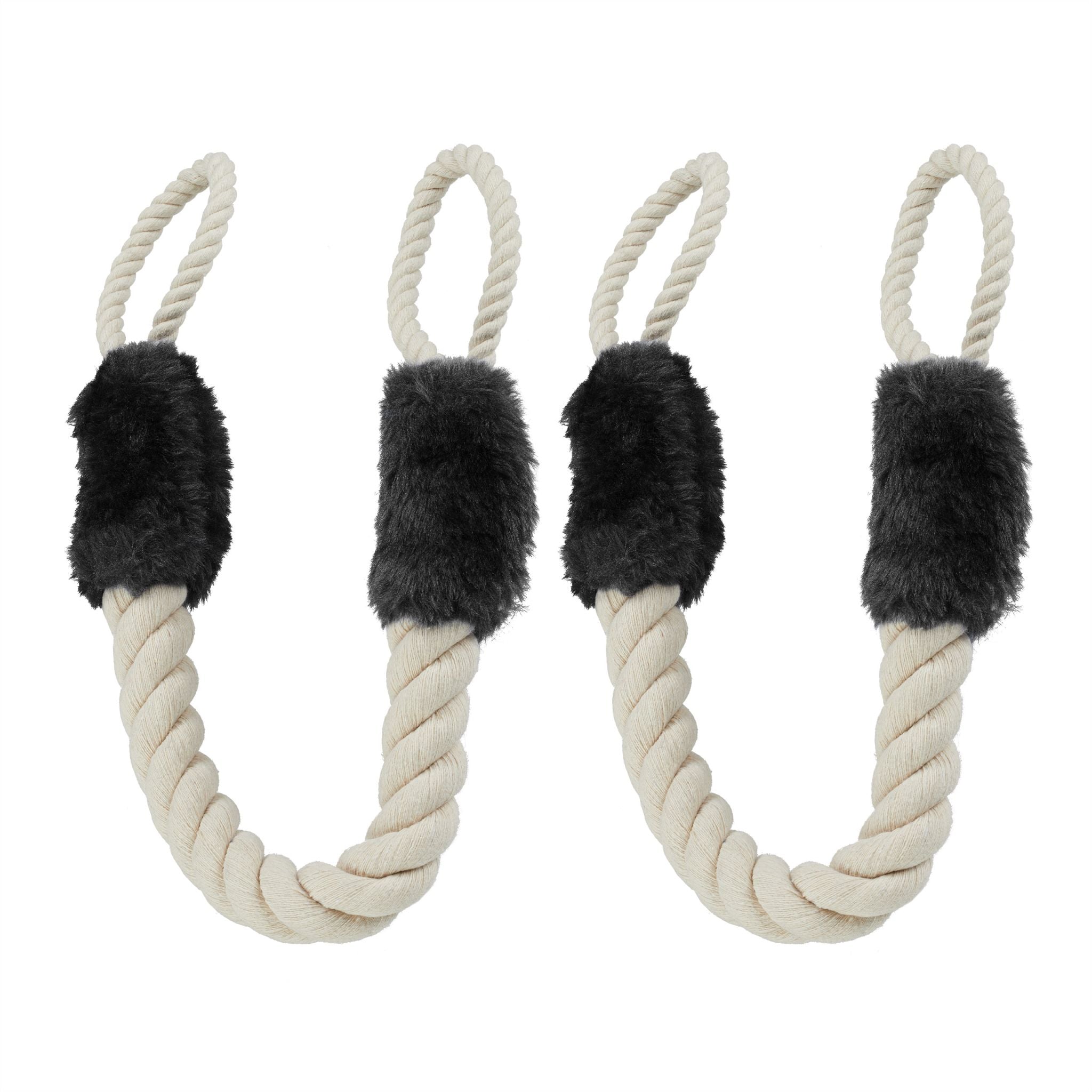 Türkordel Klemmschutz 2er-Set Beige-Schwarz von Relaxdays