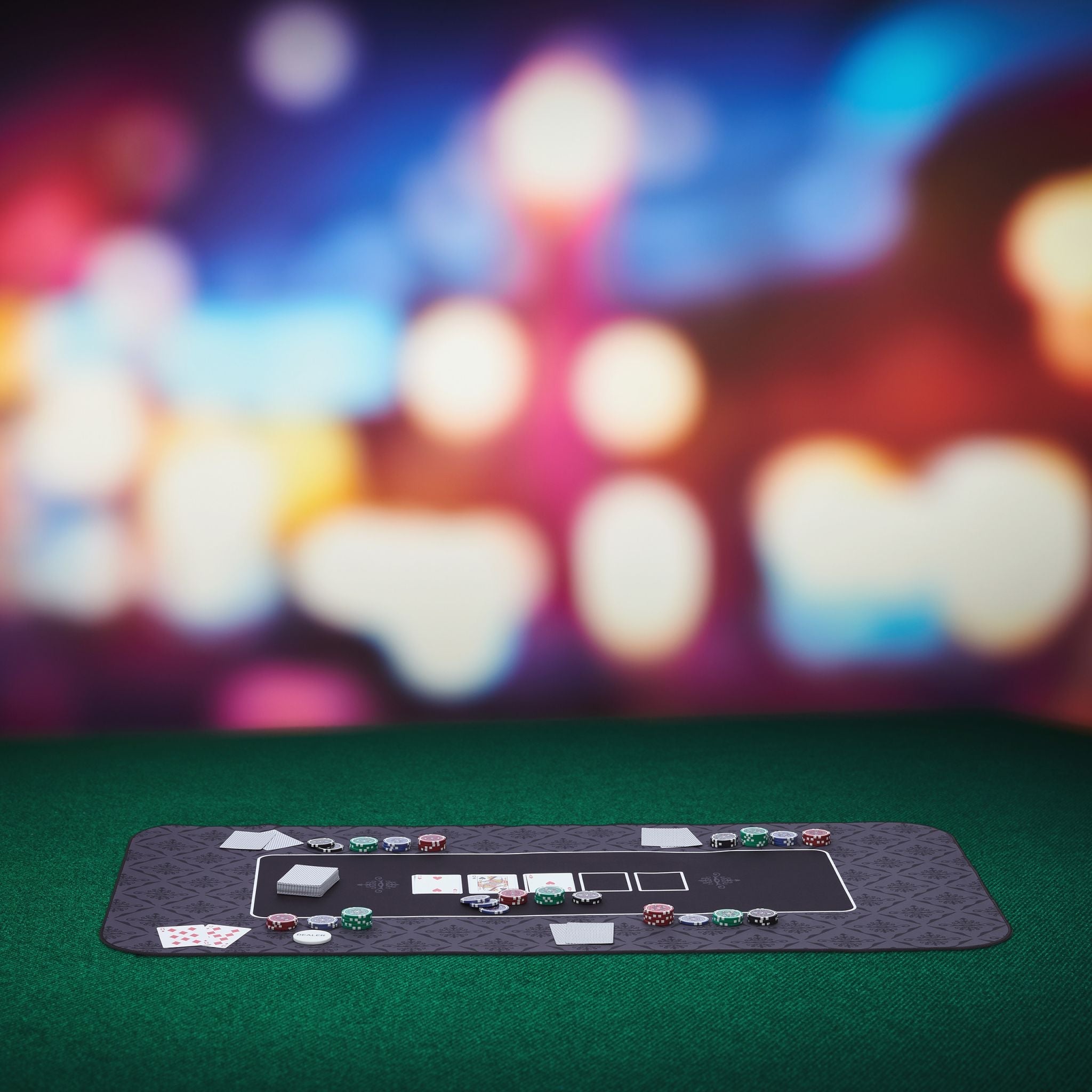 Pokermatte 100x60 Anthrazit-Weiss-Schwarz von Relaxdays