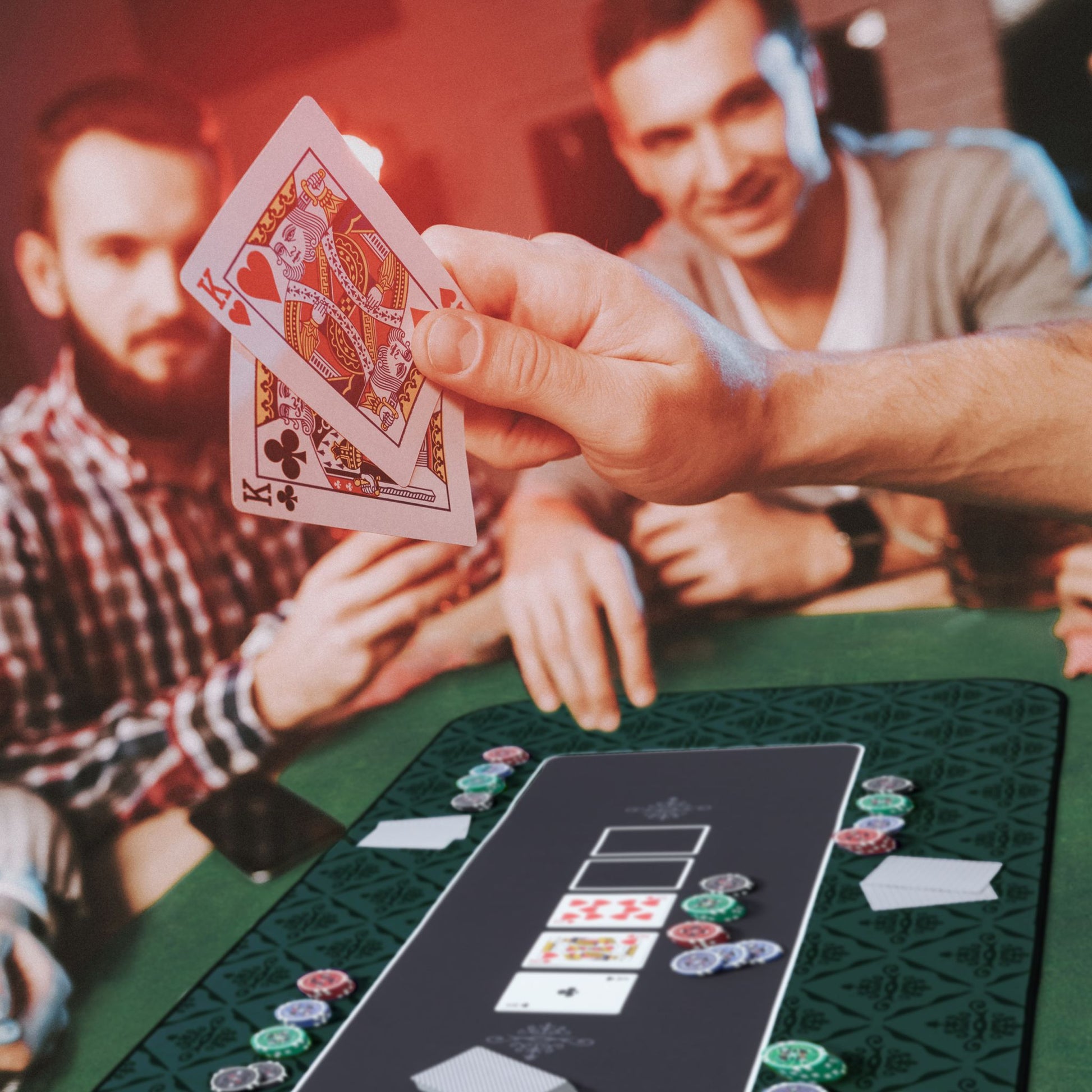 Pokermatte 100x60 Anthrazit-Weiss-Schwarz von Relaxdays