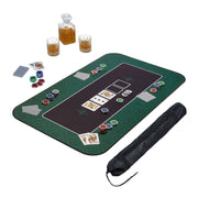 Pokermatte 100x60 Weiss-Dunkelgrün-Schwarz von Relaxdays
