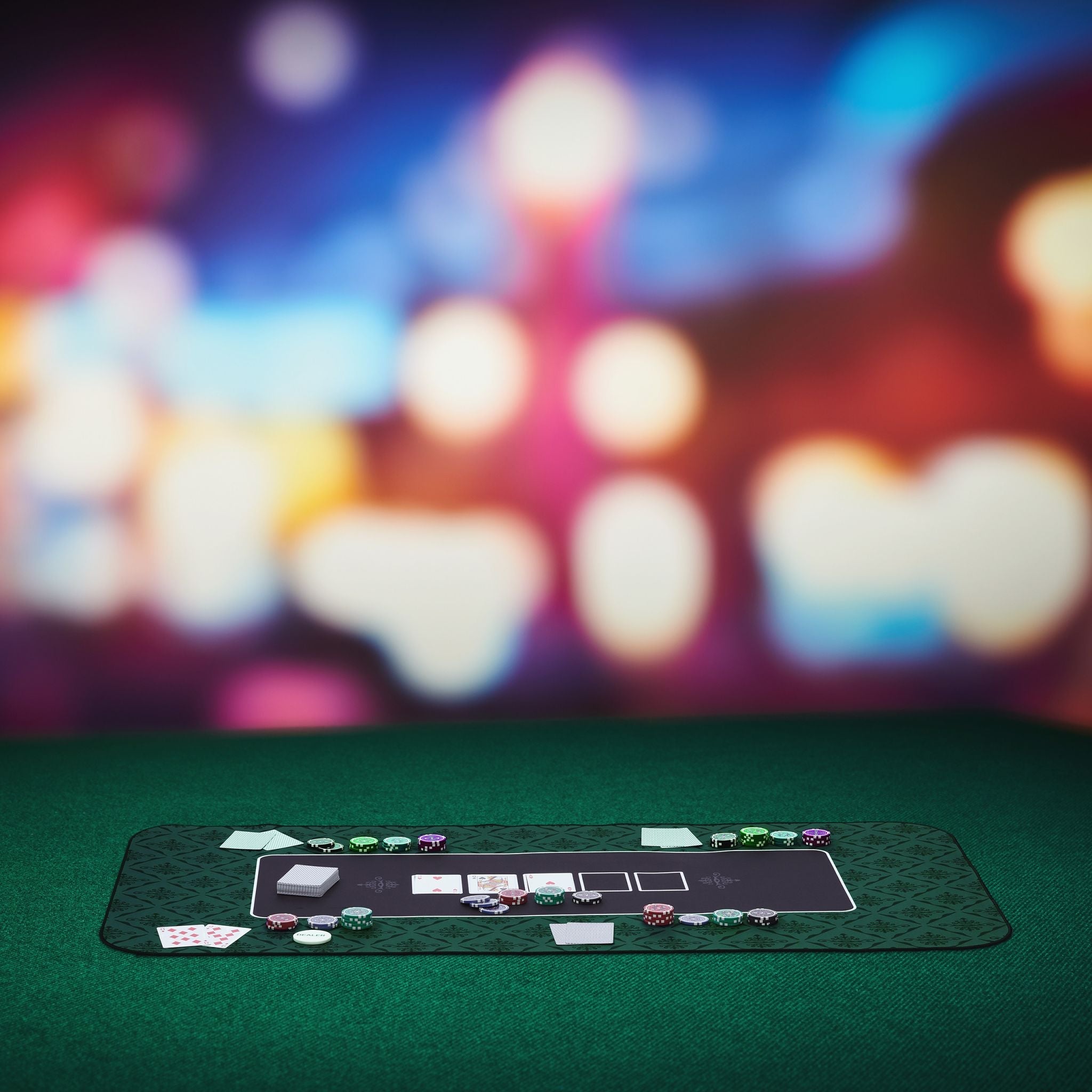 Pokermatte 100x60 Weiss-Dunkelgrün-Schwarz von Relaxdays