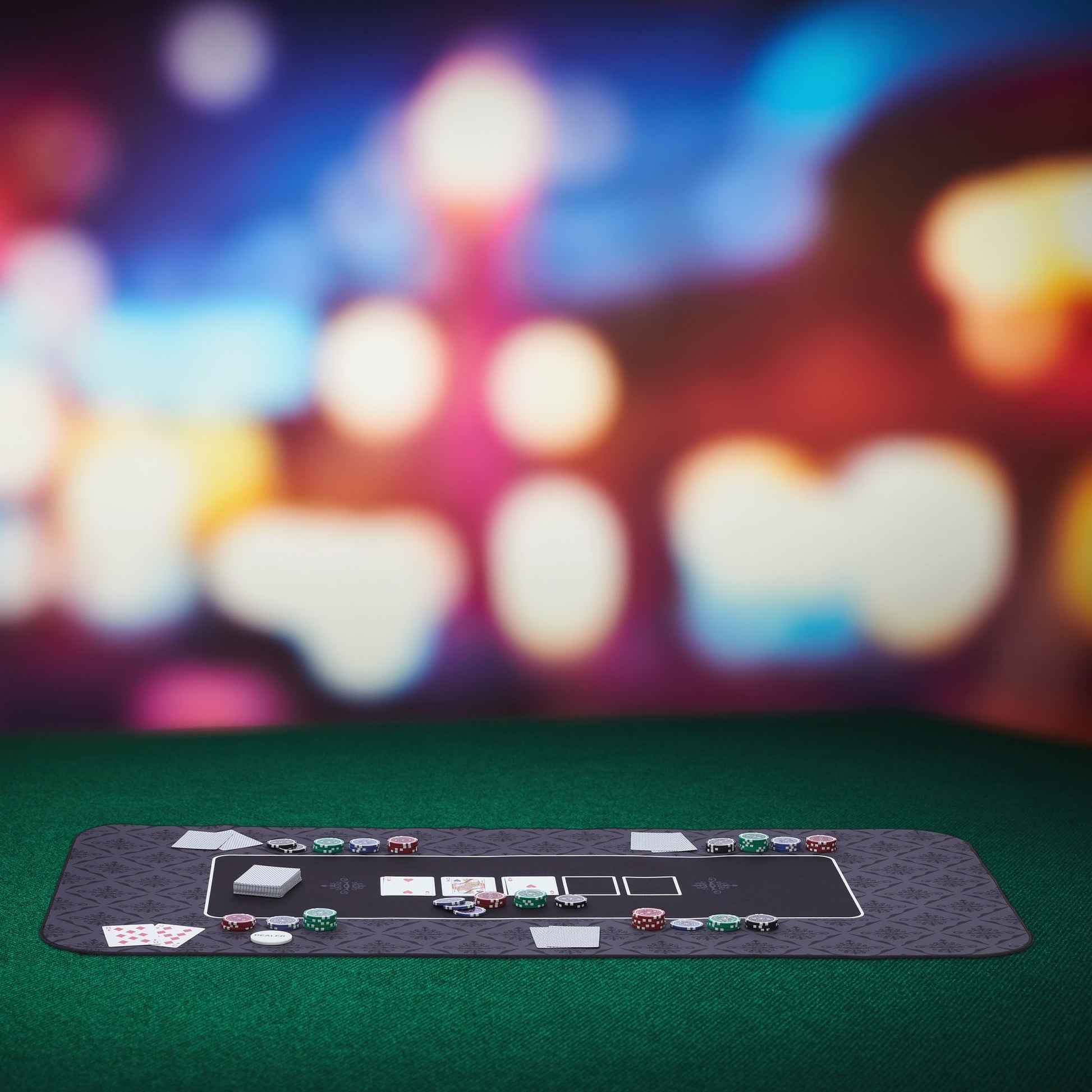 Pokermatte 120x60 Anthrazit-Weiss-Schwarz von Relaxdays