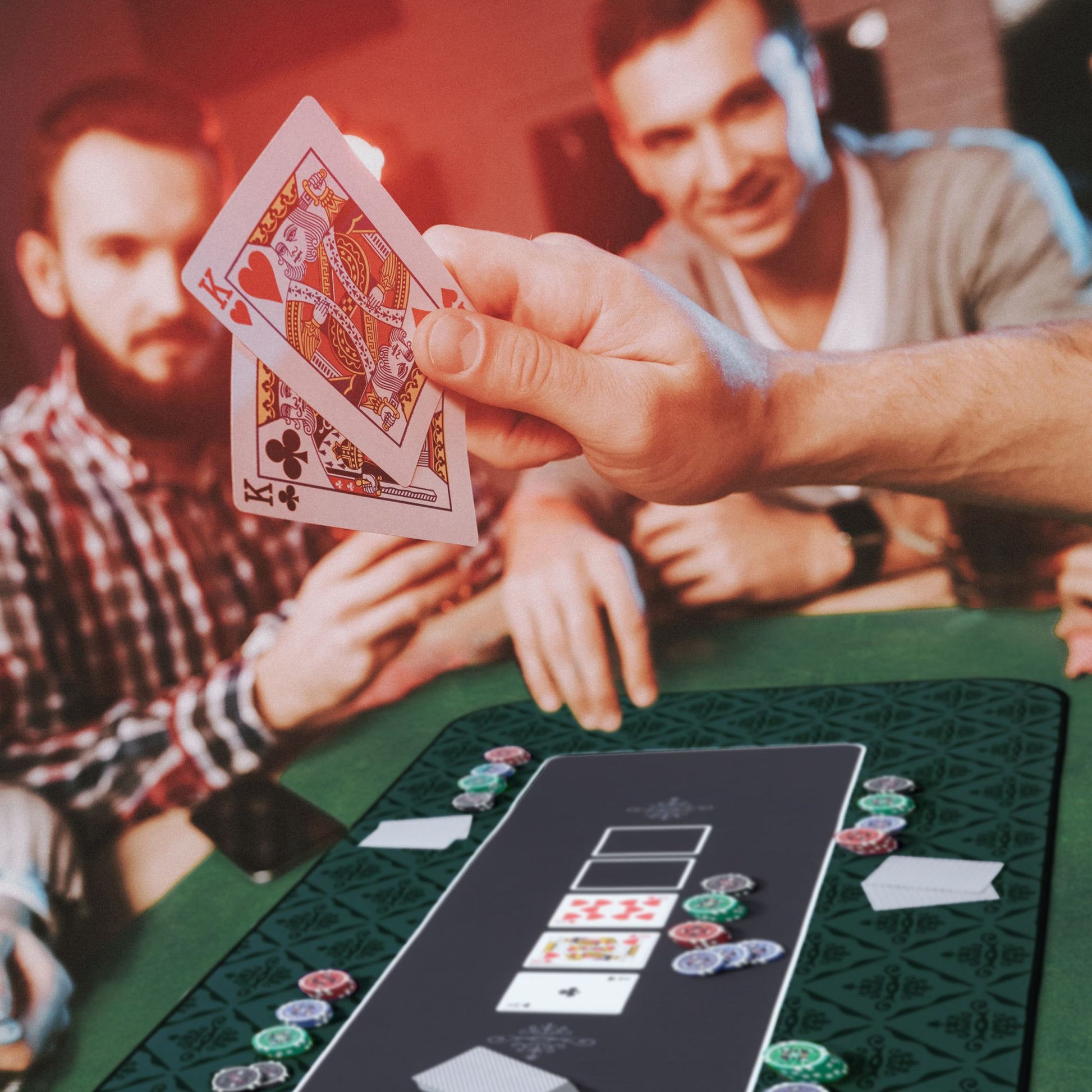 Pokermatte 120x60 Anthrazit-Weiss-Schwarz von Relaxdays