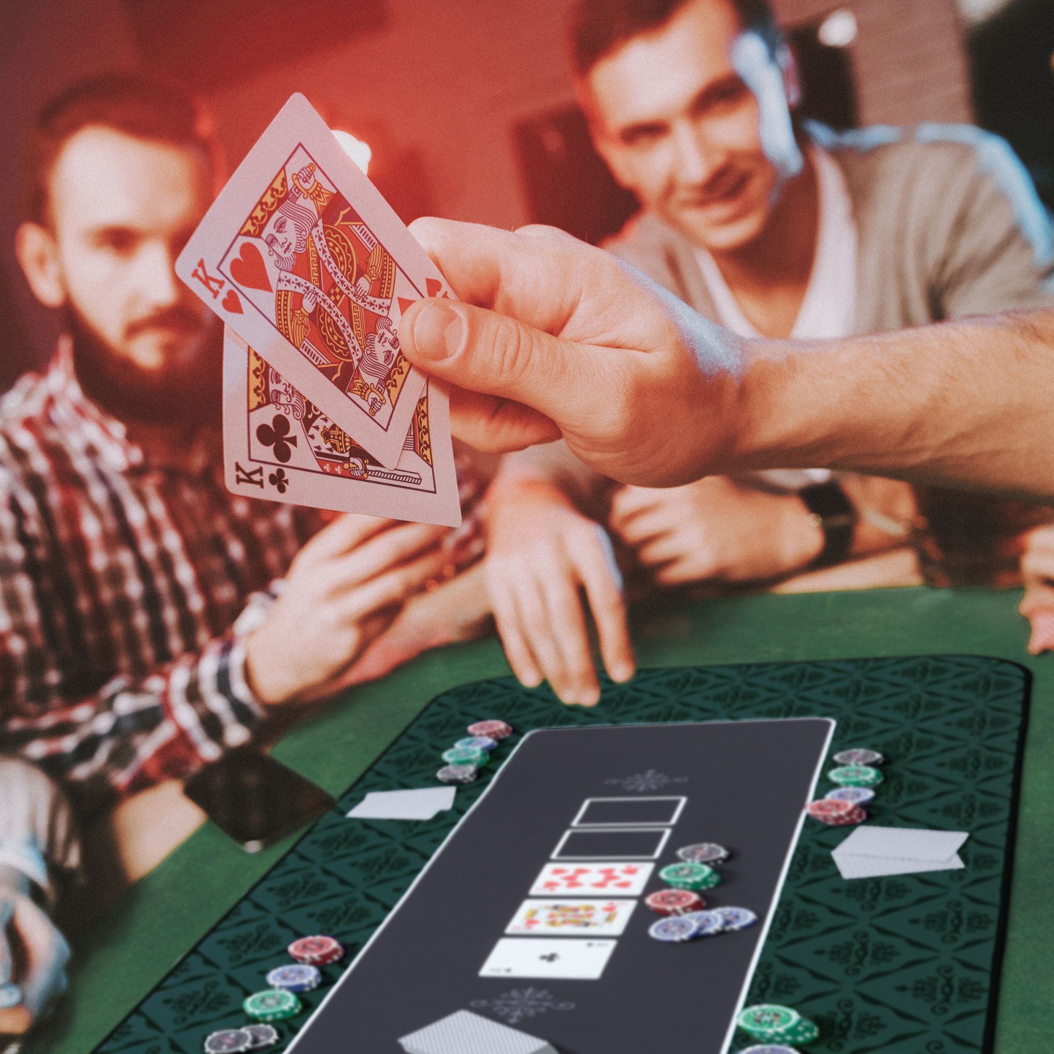 Pokermatte 120x60 Anthrazit-Weiss-Schwarz von Relaxdays