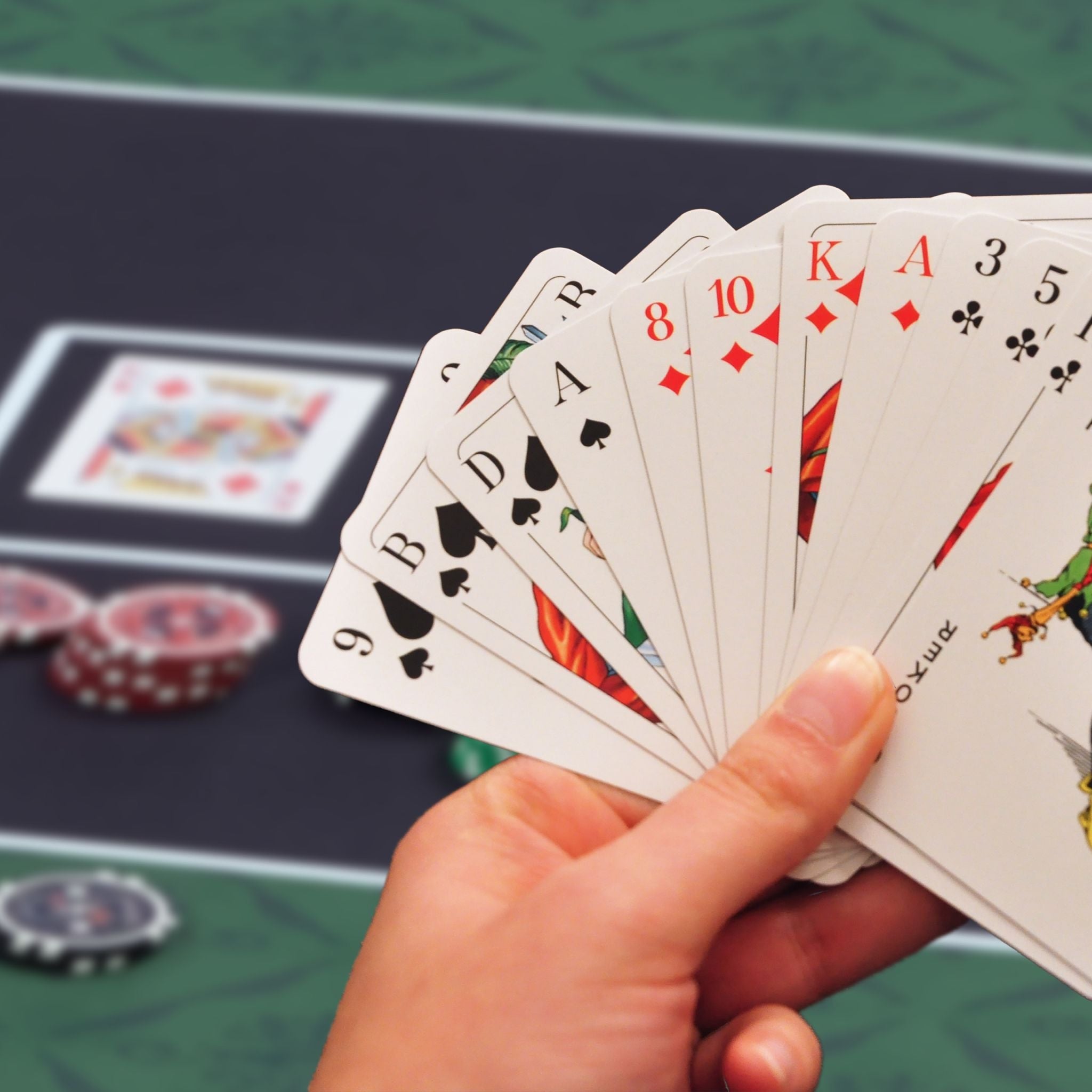 Pokermatte 180x90 Weiss-Dunkelgrün-Schwarz von Relaxdays