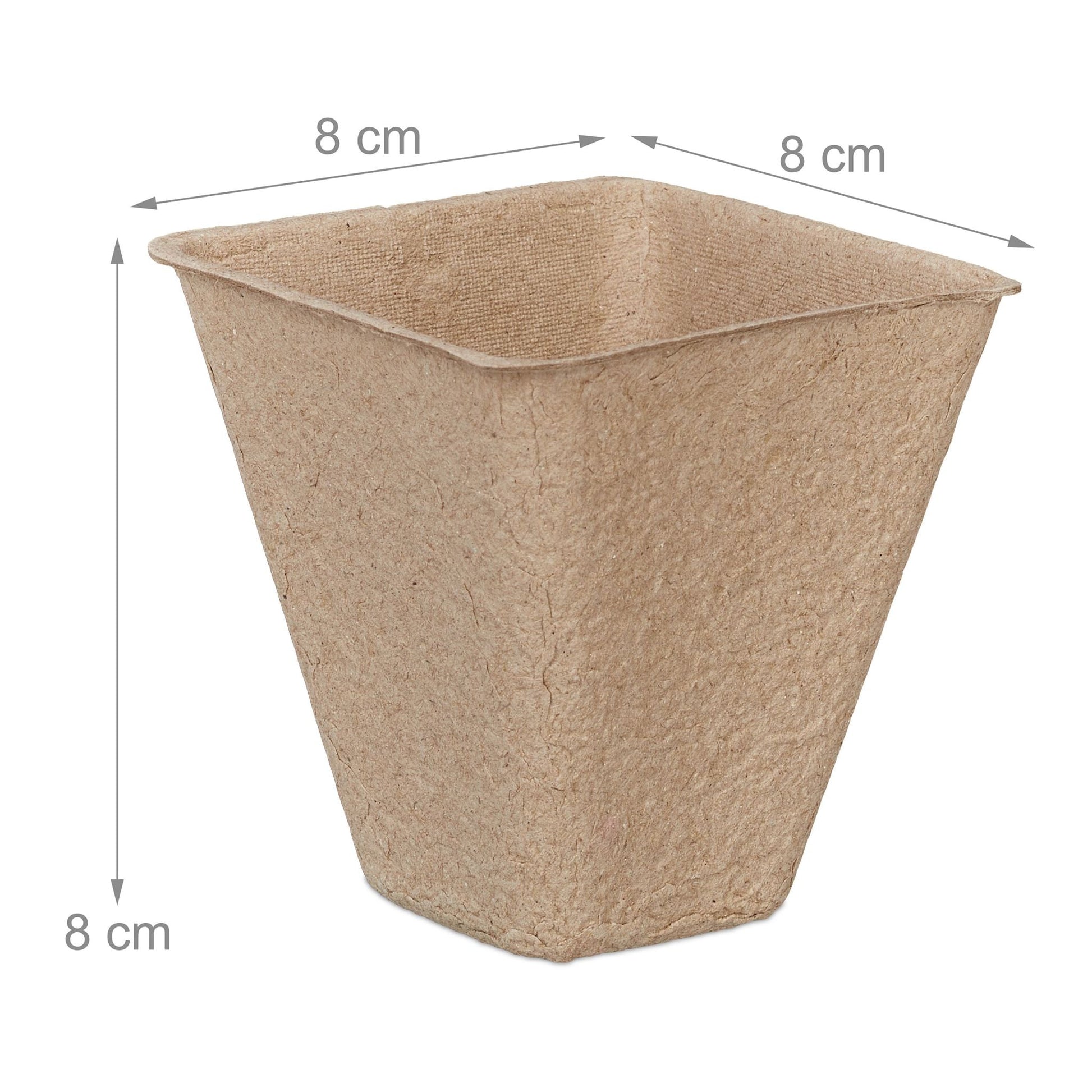 Anzuchttöpfe eckig 80er-Set 8cm Hellbraun von Relaxdays