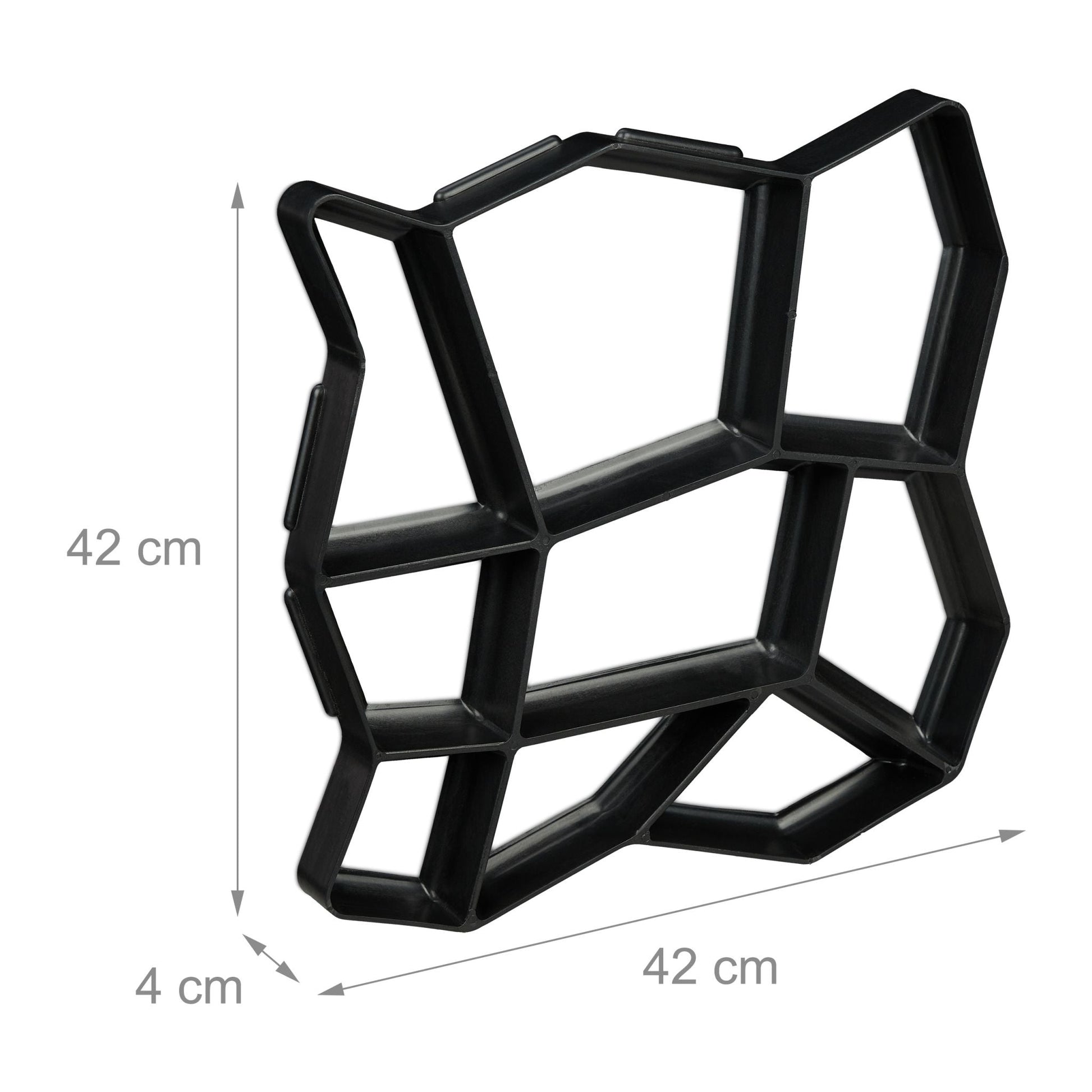 Pflasterform 9 Kammern 42 x 42cm Schwarz von Relaxdays