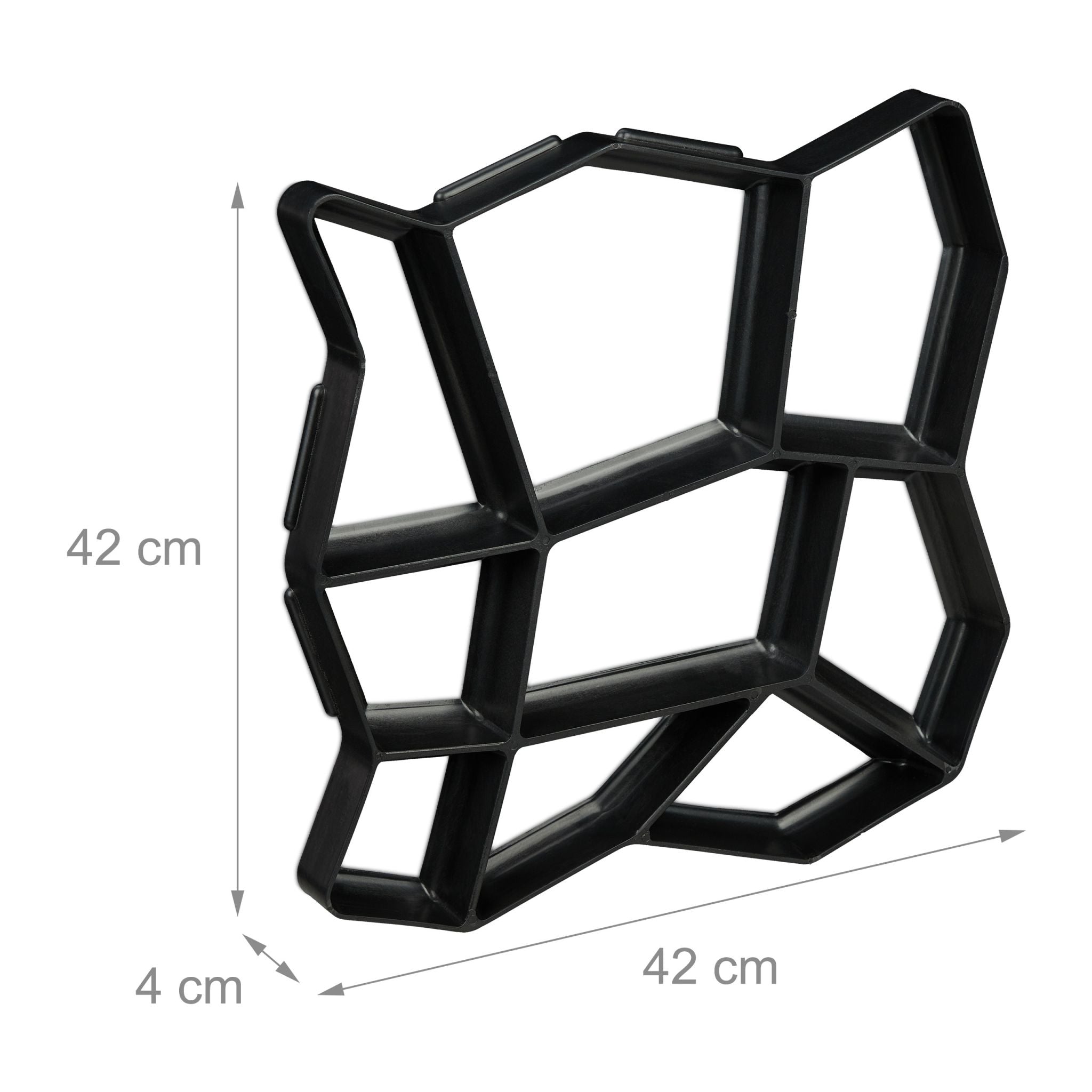 Pflasterform 9 Kammern 42 x 42cm Schwarz von Relaxdays