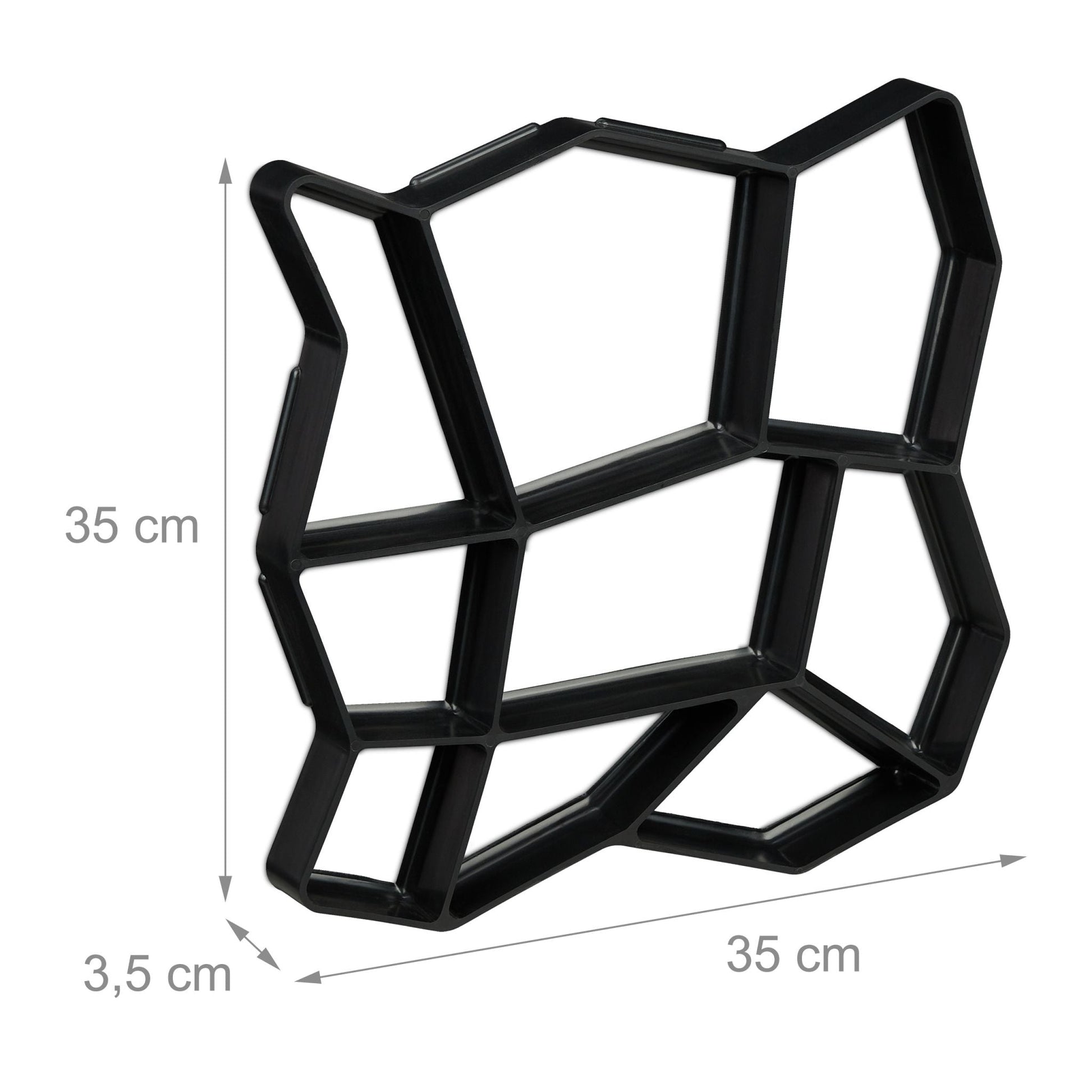 Pflasterform 9 Kammern 35 x 35cm Schwarz von Relaxdays
