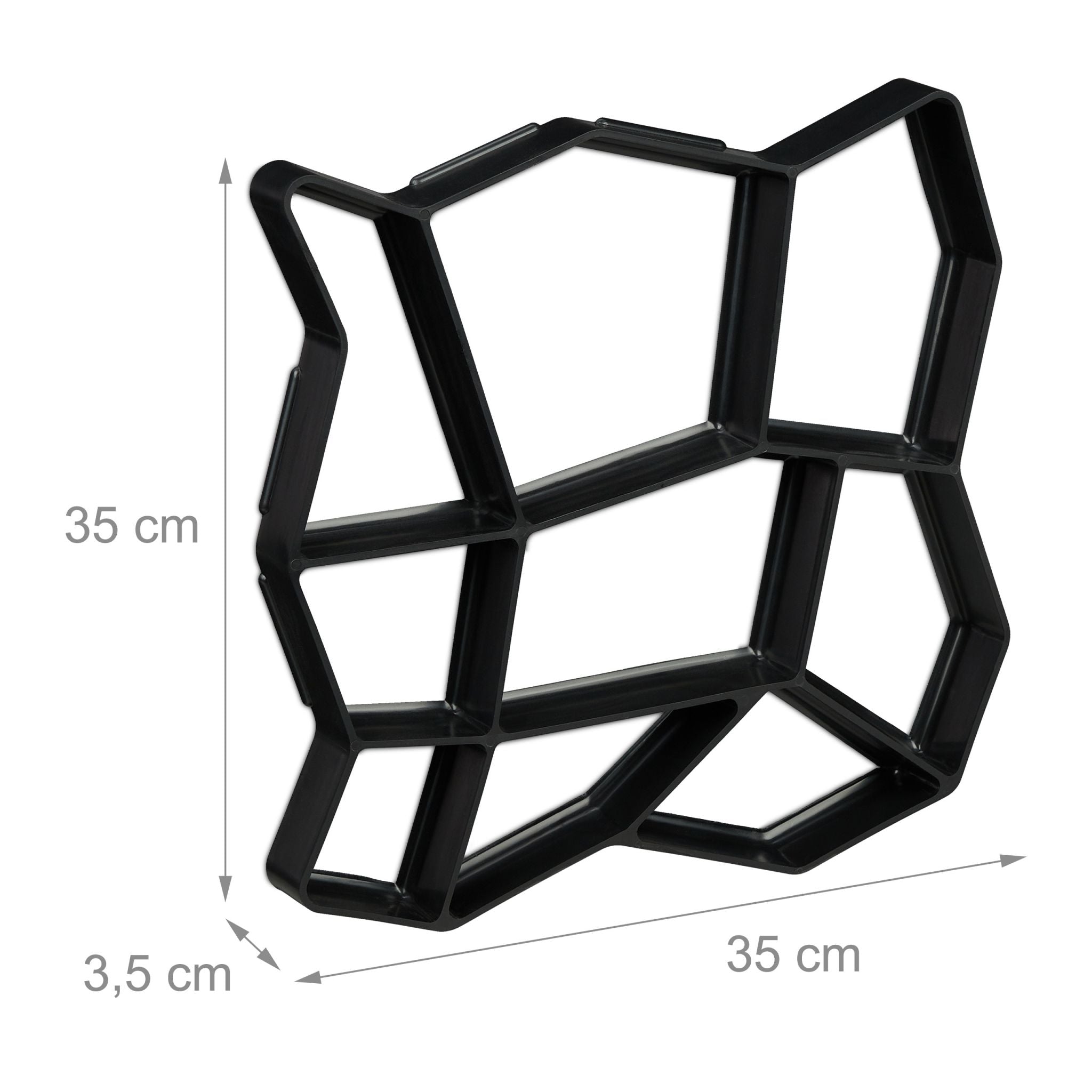 Pflasterform 9 Kammern 35 x 35cm Schwarz von Relaxdays
