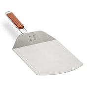 Pizzaschieber mit Holzgriff Braun-Silber von Relaxdays