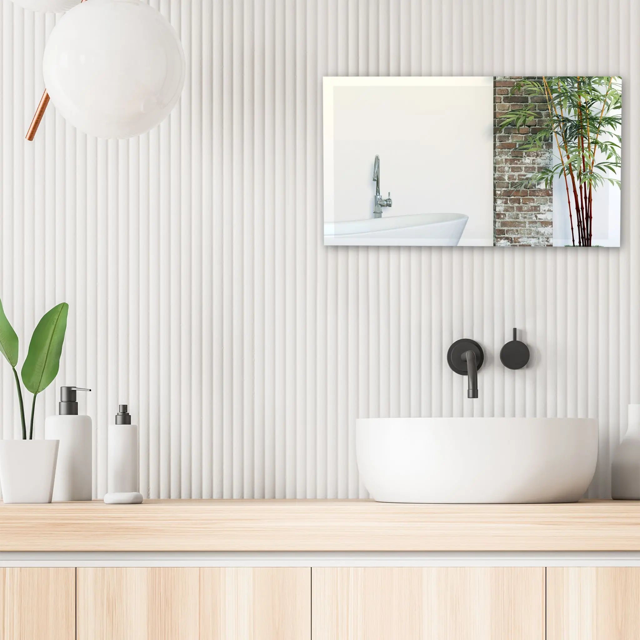 Rahmenloser Spiegel 40x60cm Silber von Relaxdays