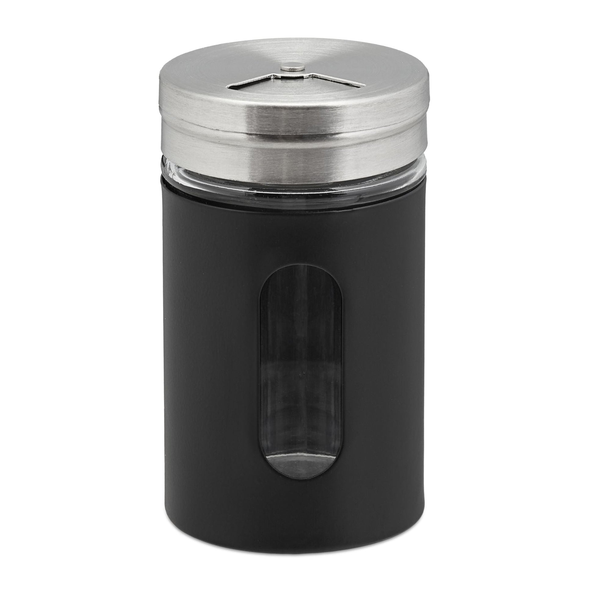 Gewürzstreuer 12er-Set Schwarz-Silber-Transparent von Relaxdays