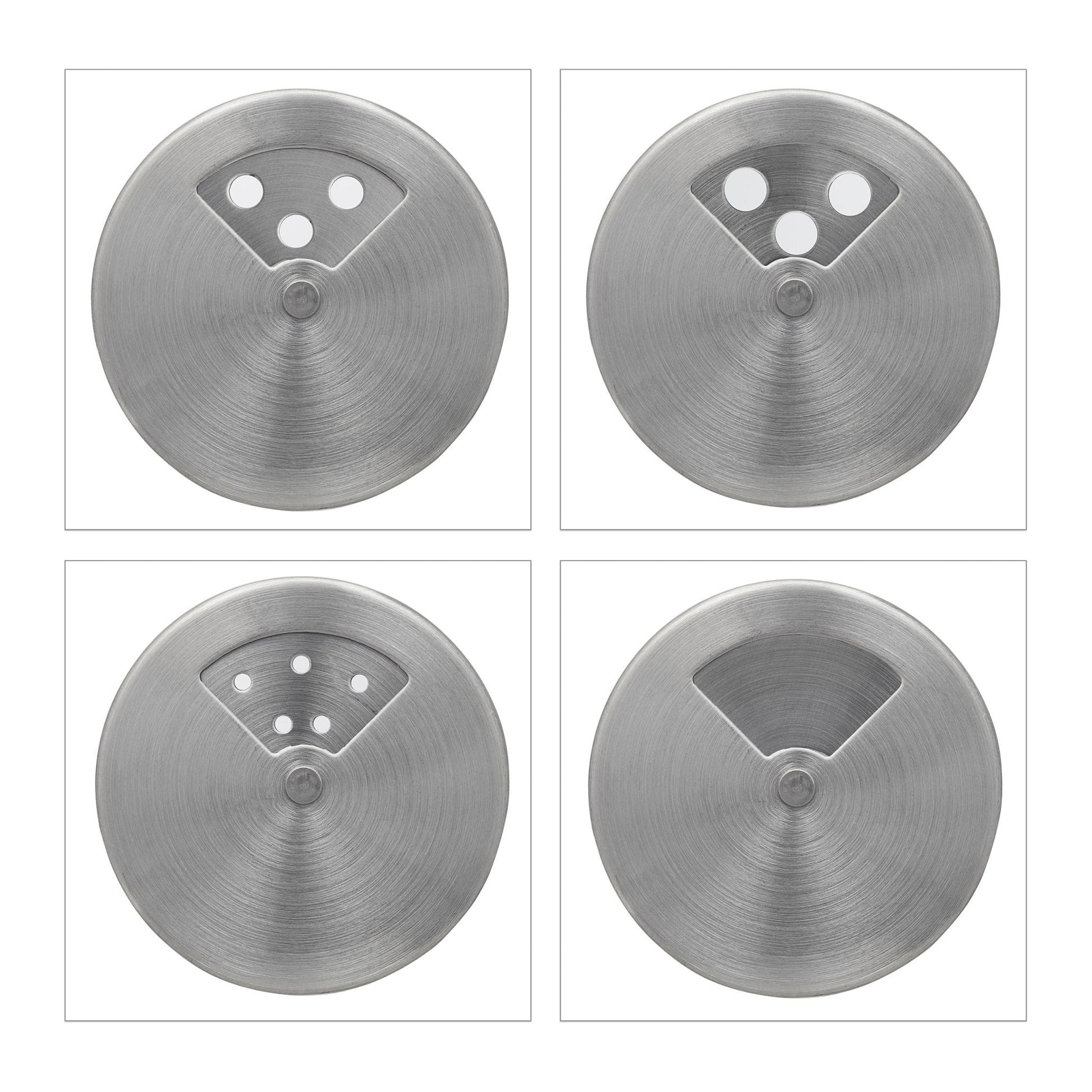 Gewürzstreuer 12er-Set Schwarz-Silber-Transparent von Relaxdays