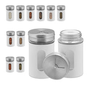 Gewürzstreuer 12er-Set Weiss-Silber-Transparent von Relaxdays