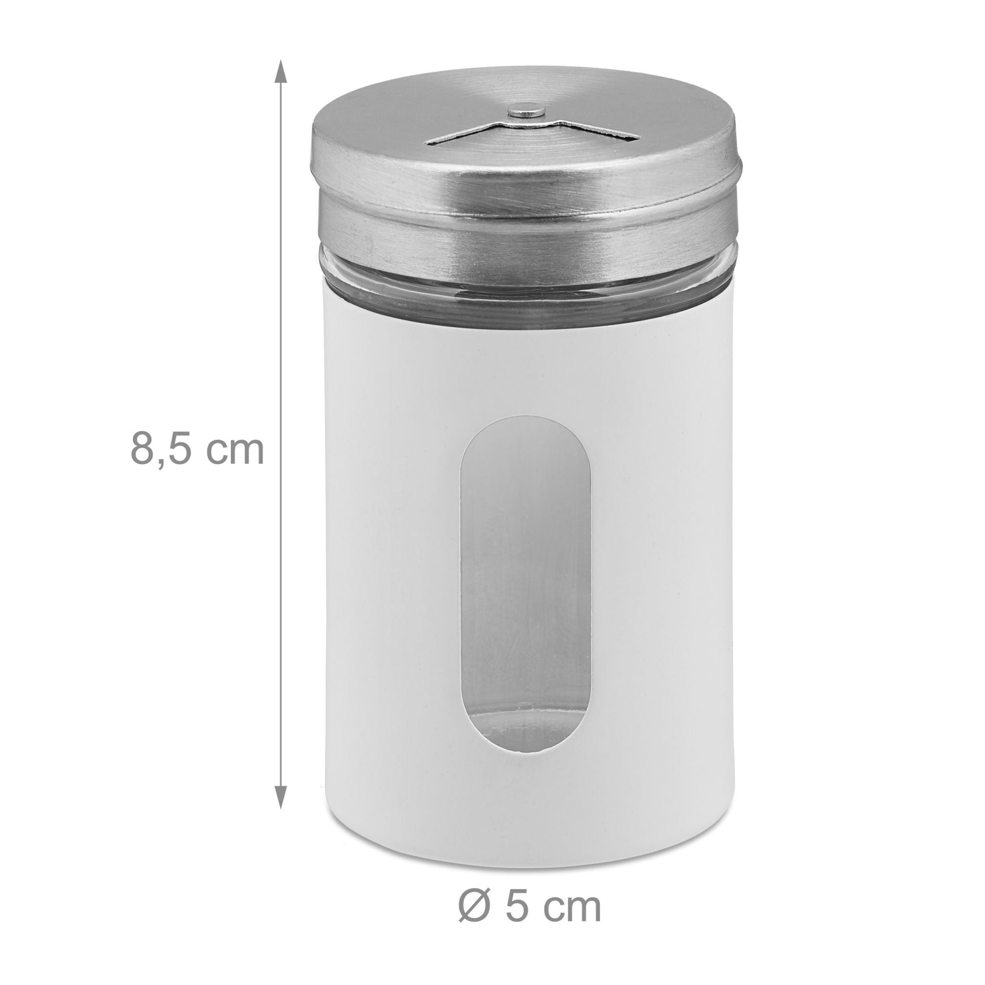 Gewürzstreuer 12er-Set Weiss-Silber-Transparent von Relaxdays