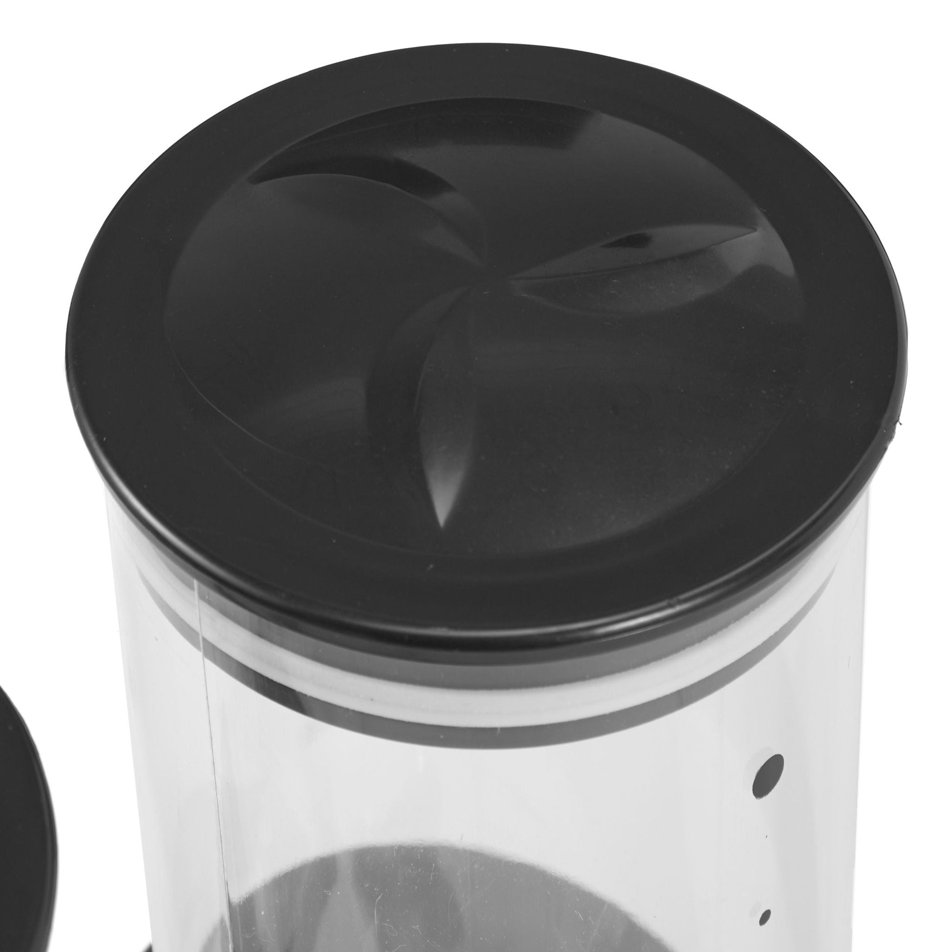 Doppelter Müslispender Schwarz-Silber-Transparent von Relaxdays