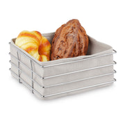 Brotkorb Metall mit Stoffeinsatz Silber-Grau von Relaxdays