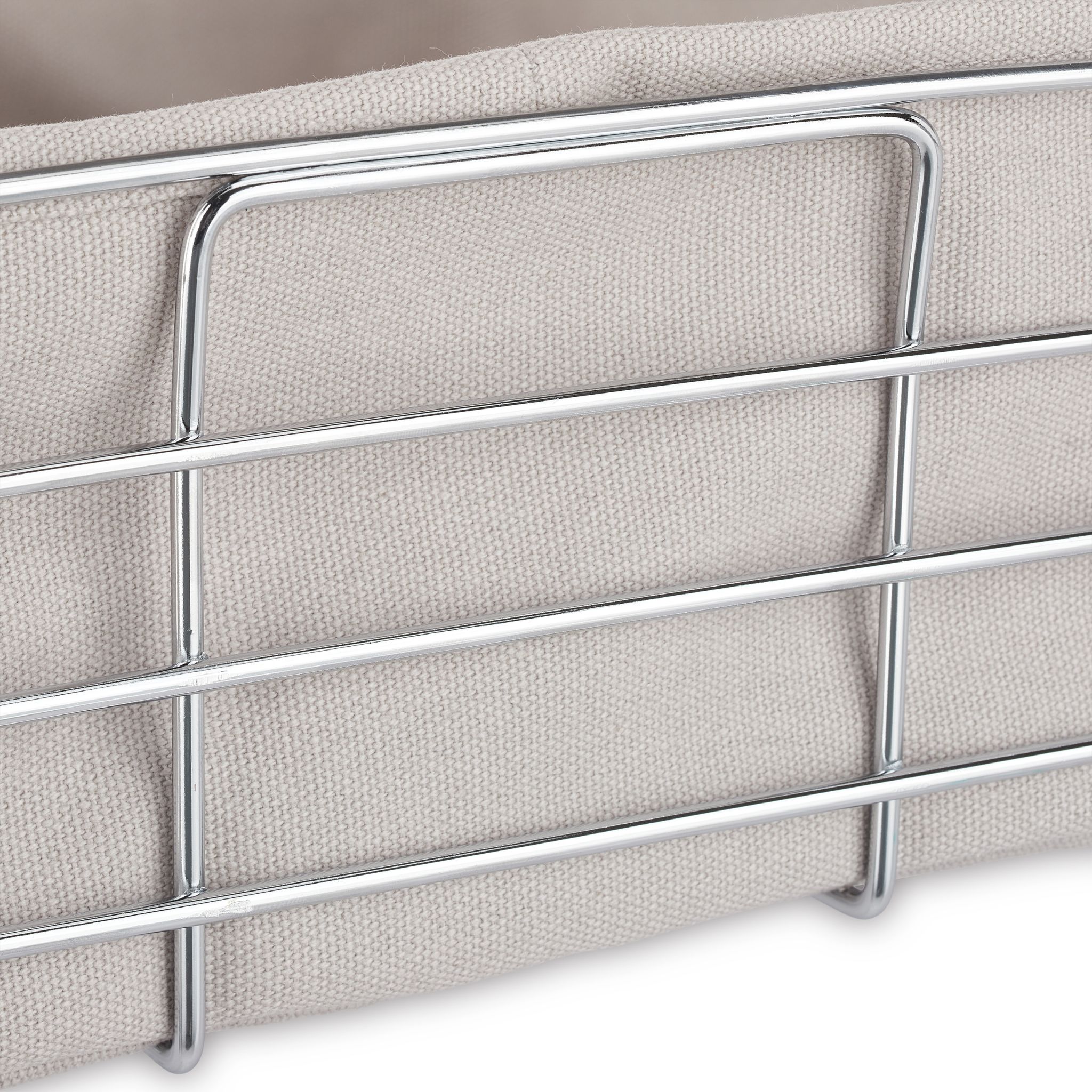 Brotkorb Metall mit Stoffeinsatz Silber-Grau von Relaxdays