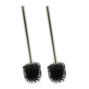 Toilettenbürste Silikon 2er-Set Schwarz-Silber von Relaxdays