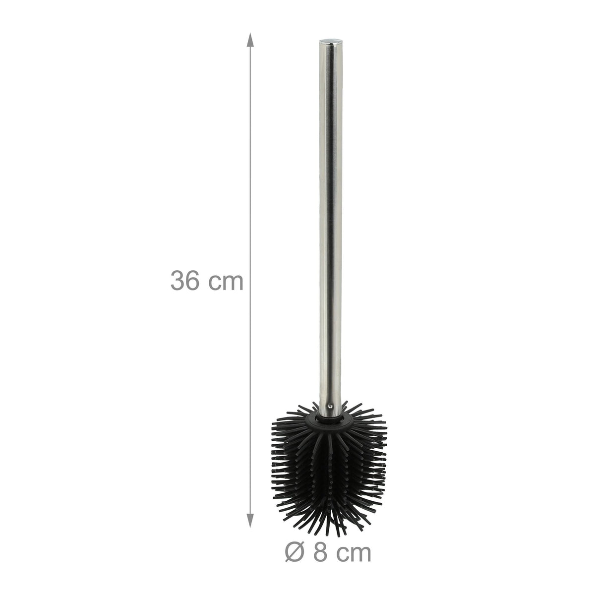 Toilettenbürste Silikon 2er-Set Schwarz-Silber von Relaxdays