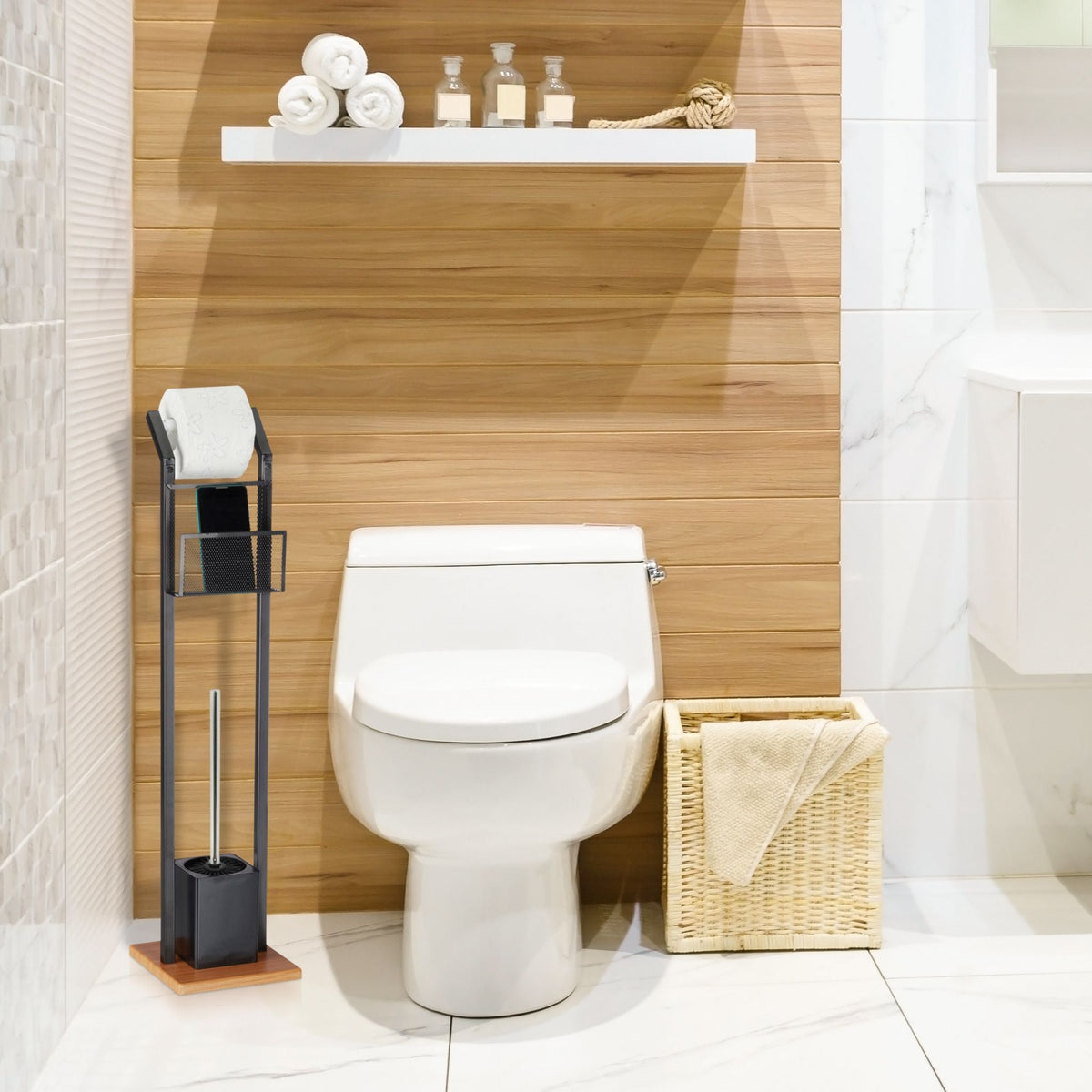 Toilettenbürste Silikon 2er-Set Schwarz-Silber von Relaxdays