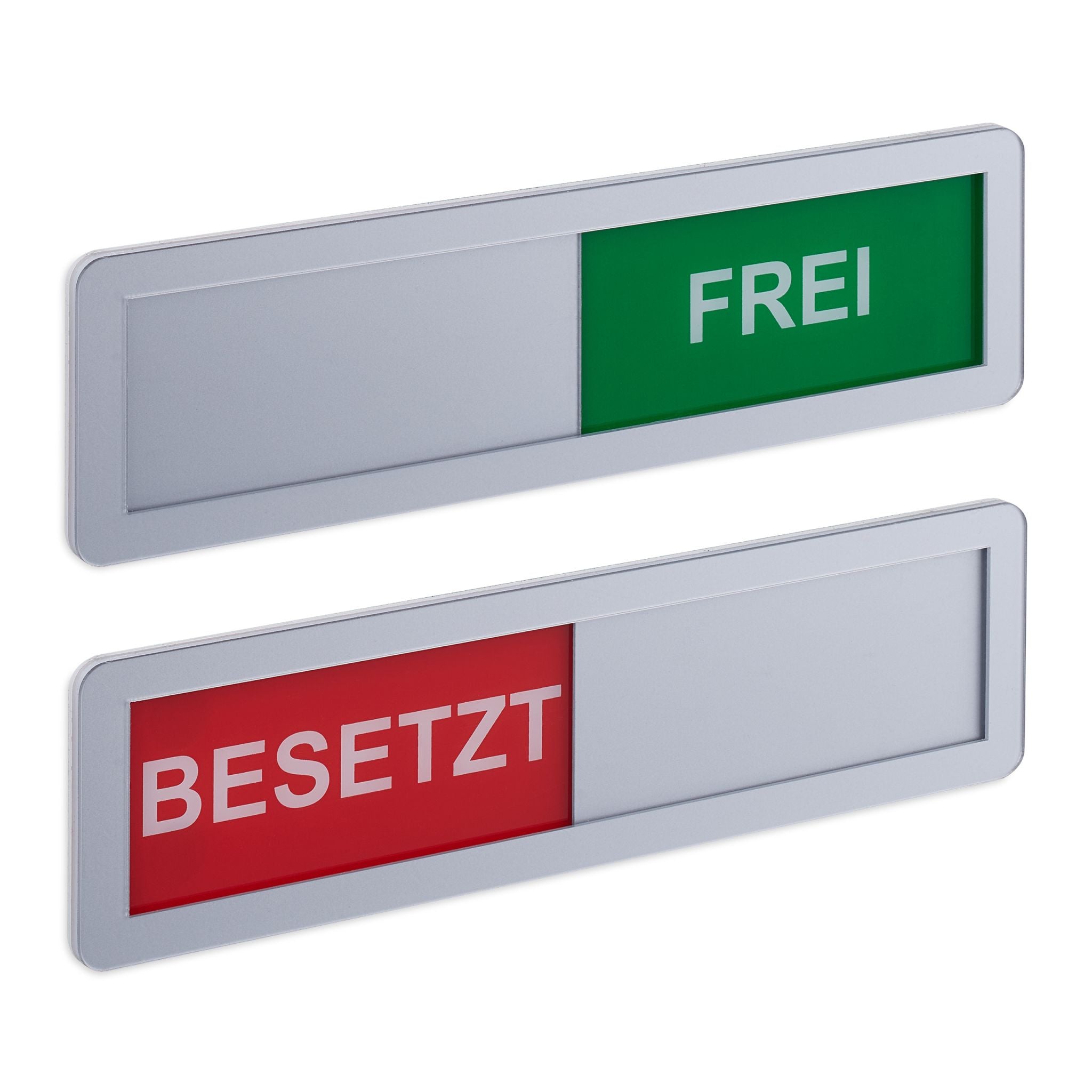 Türschild Besetzt Frei 2er-Set Grün-Rot-Silber von Relaxdays