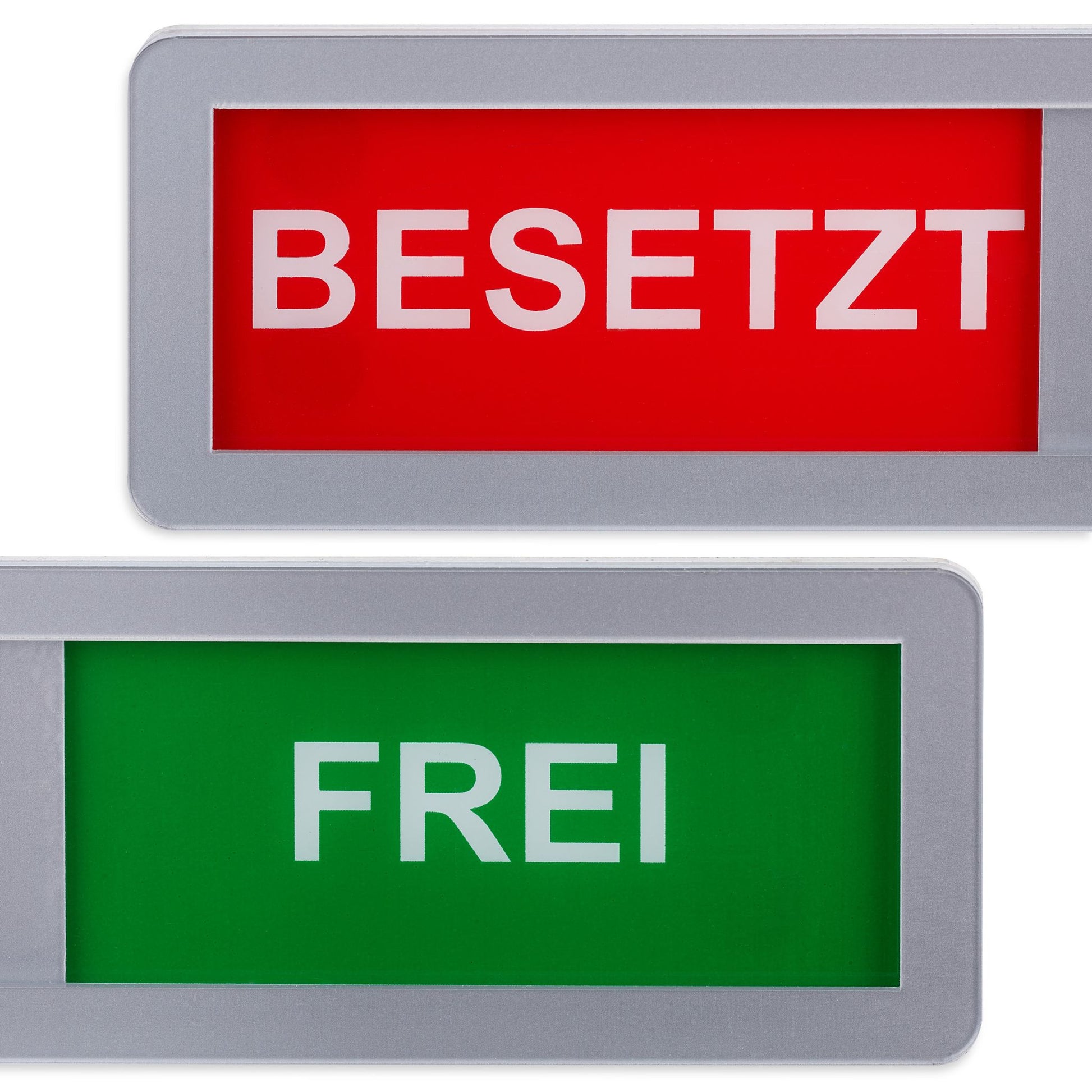 Türschild Besetzt Frei 2er-Set Grün-Rot-Silber von Relaxdays