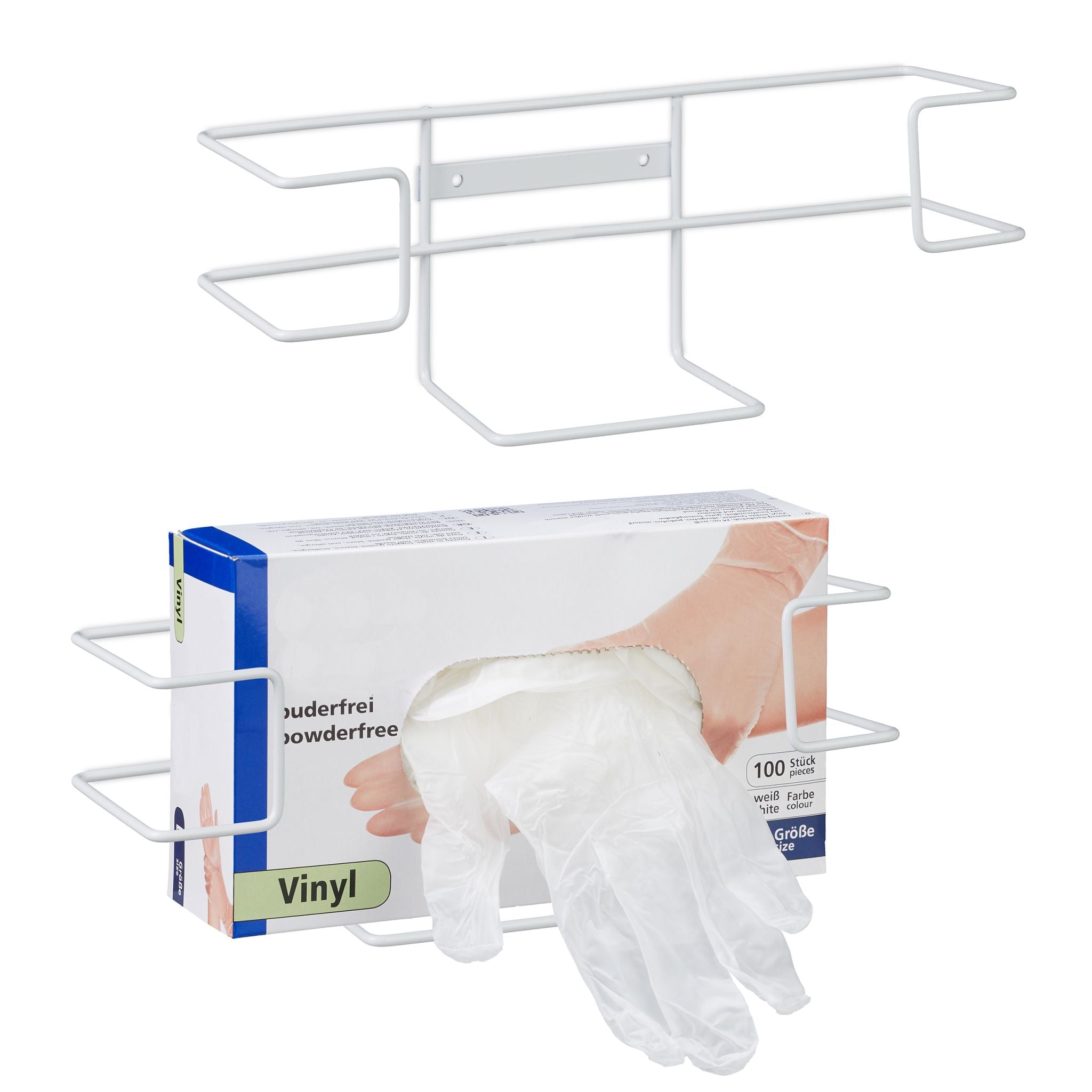 Handschuhspender 2er-Set Weiss von Relaxdays