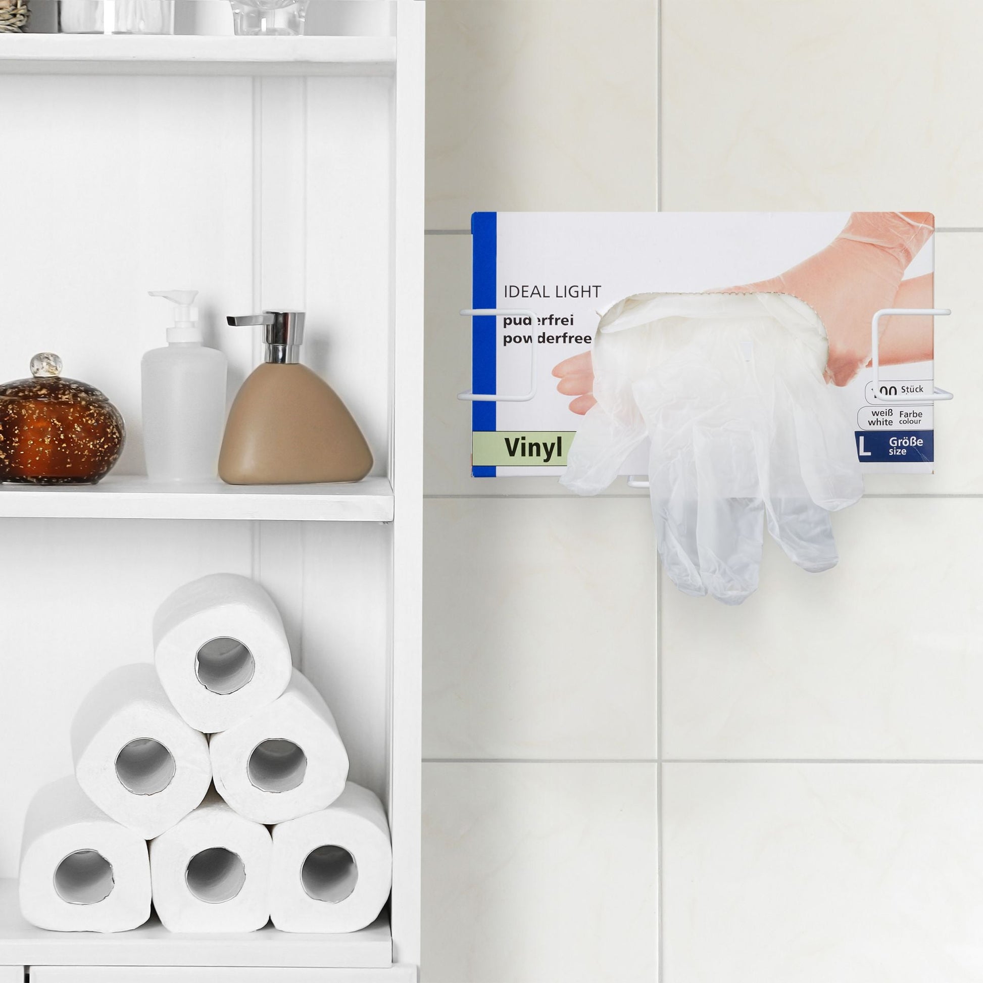Handschuhspender 2er-Set Weiss von Relaxdays