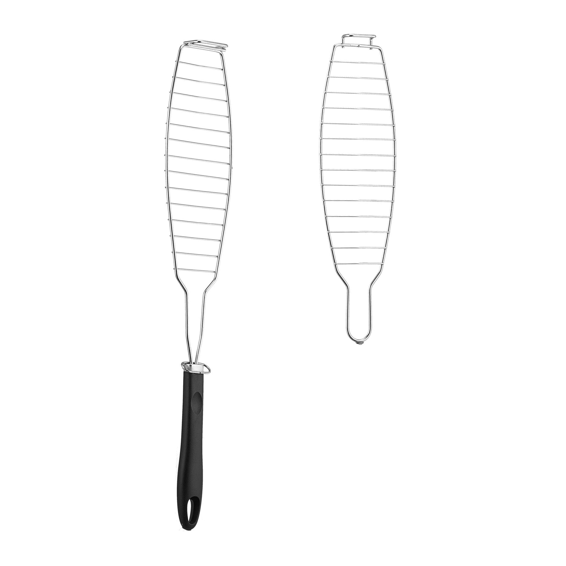 Fischbräter 2er-Set Schwarz-Silber von Relaxdays