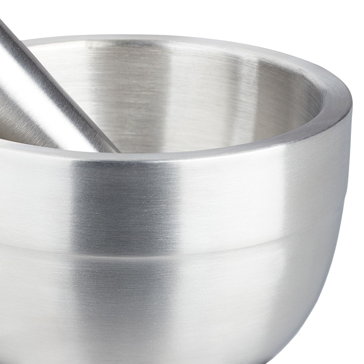 Mörser mit Stössel Edelstahl Silber-Transparent von Relaxdays